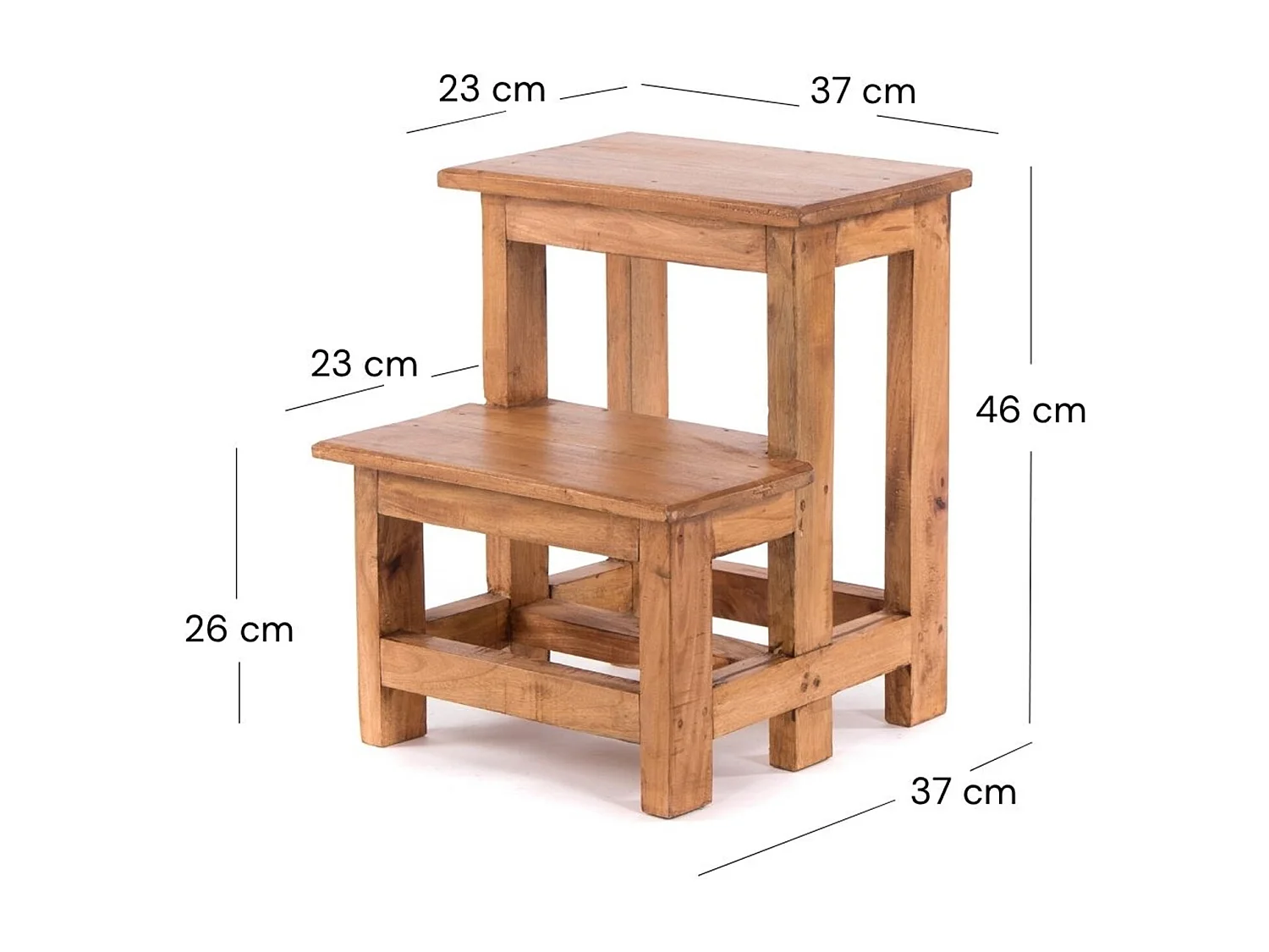 ESCABEAU ÉTAPE Recyclage de bois à deux étapes 08 honigfarben gewachst
