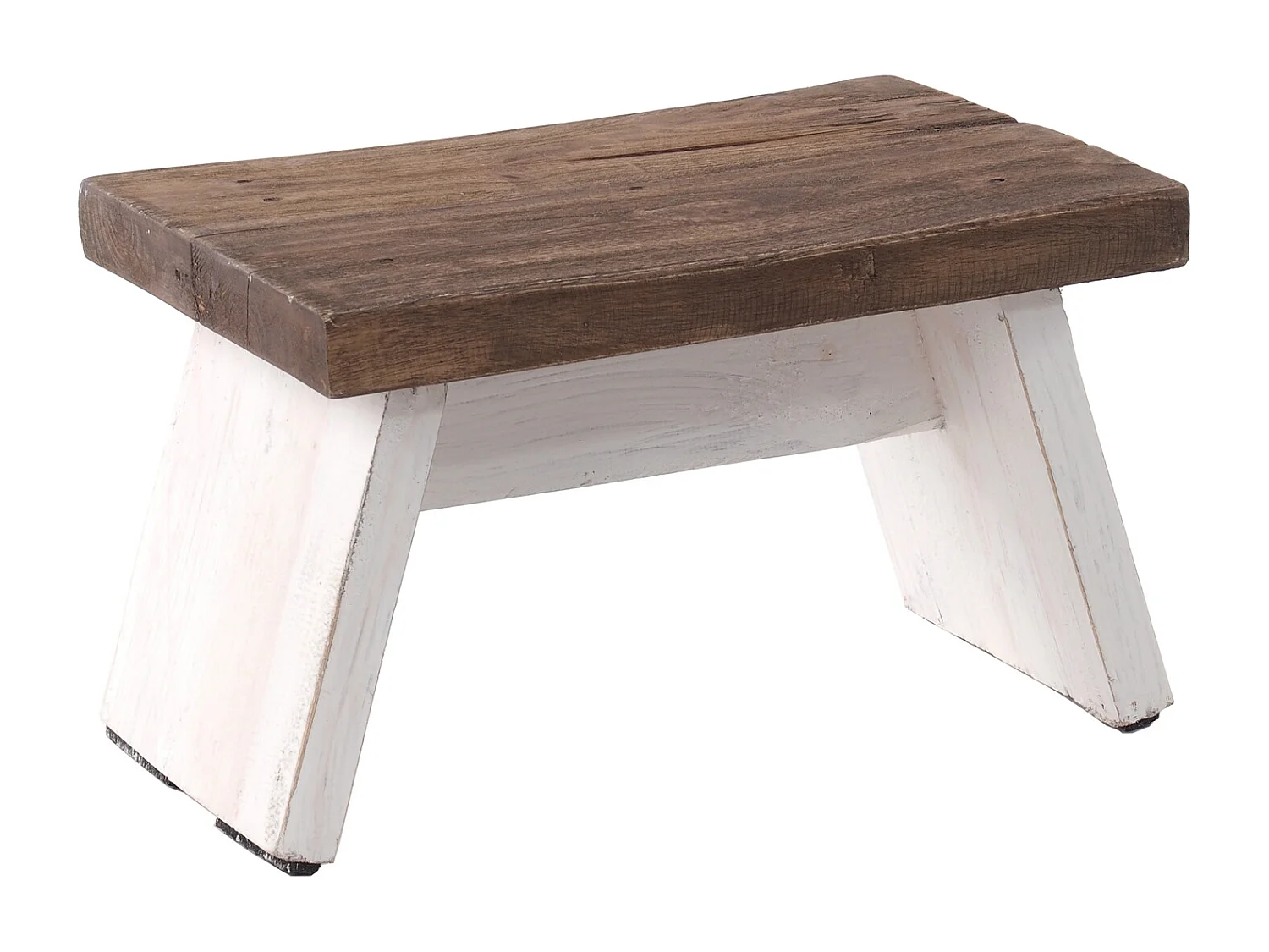 FUSSHOCKER SCHEMEL Bois de recyclage massif 05 weiß-natur