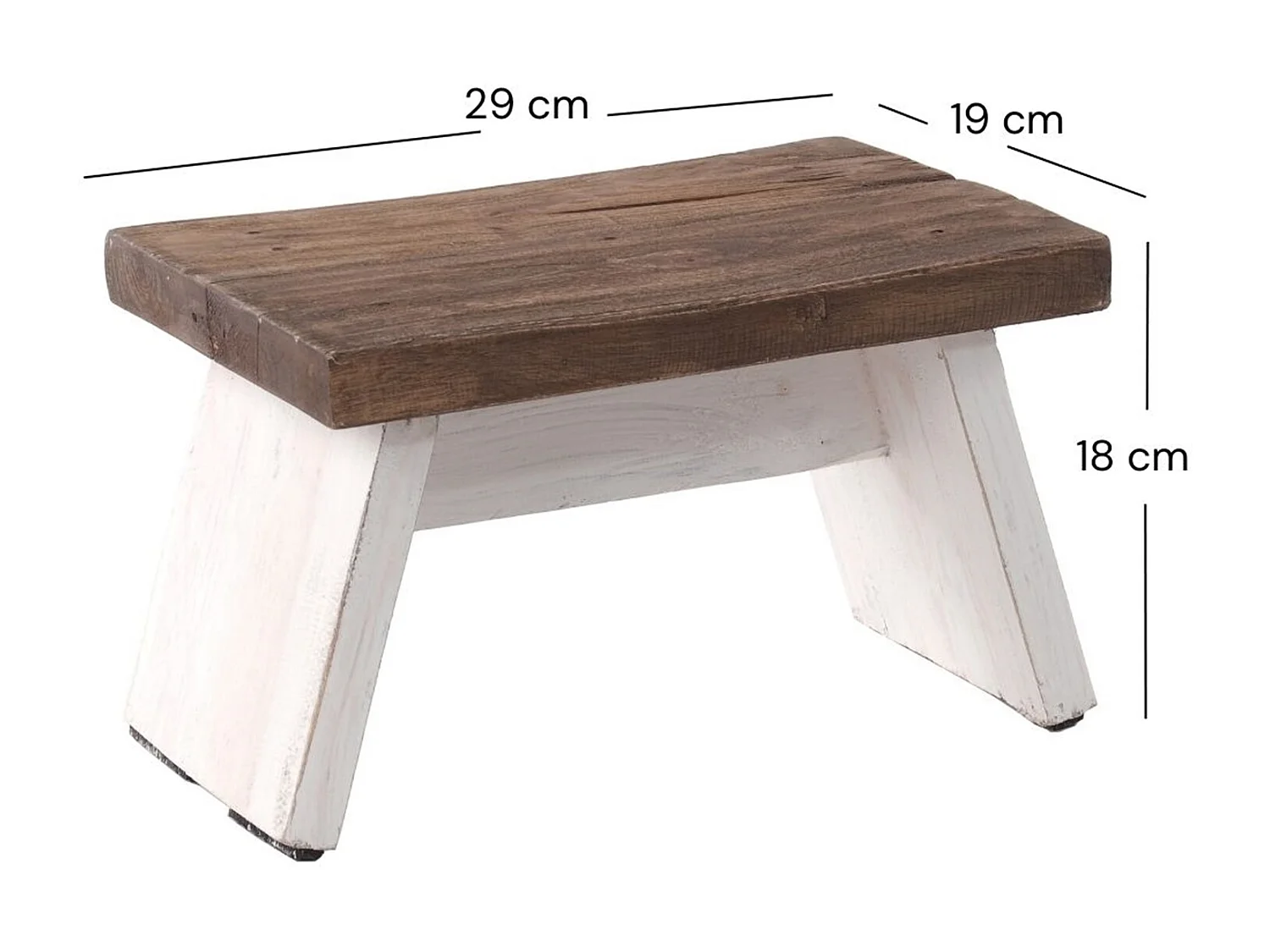 FUSSHOCKER SCHEMEL Bois de recyclage massif 05 weiß-natur