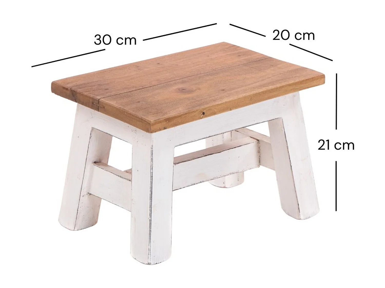 PORTE-FLEURS Monte Bois massif en acajou 06 weiß-landhaus