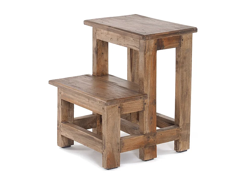 TRITTLEITER STEP Recyclingholz zweistufig  01 natur-vintage