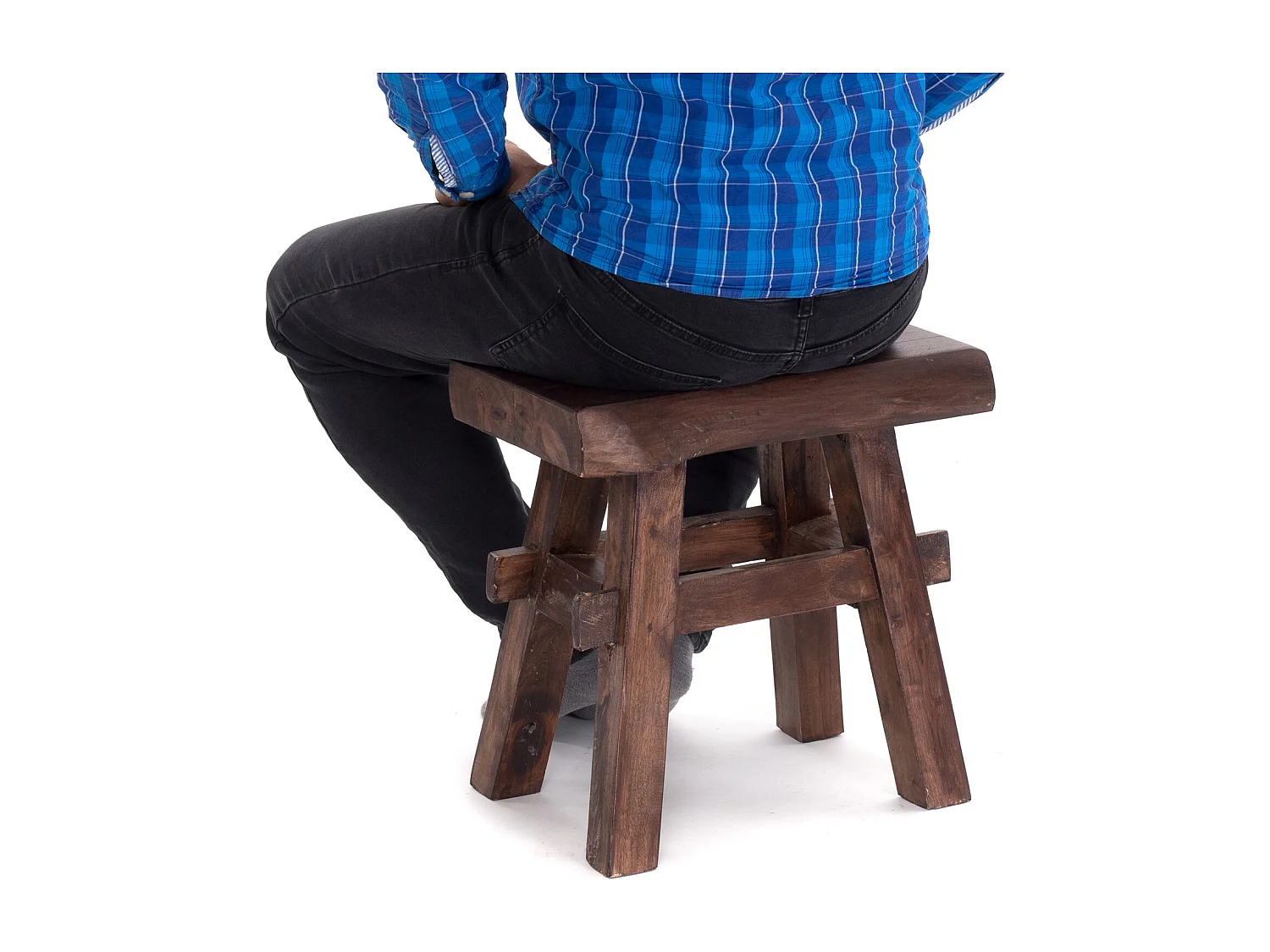 HOCKER VINTAGE 40 Massivholz 03 dunkelbraun