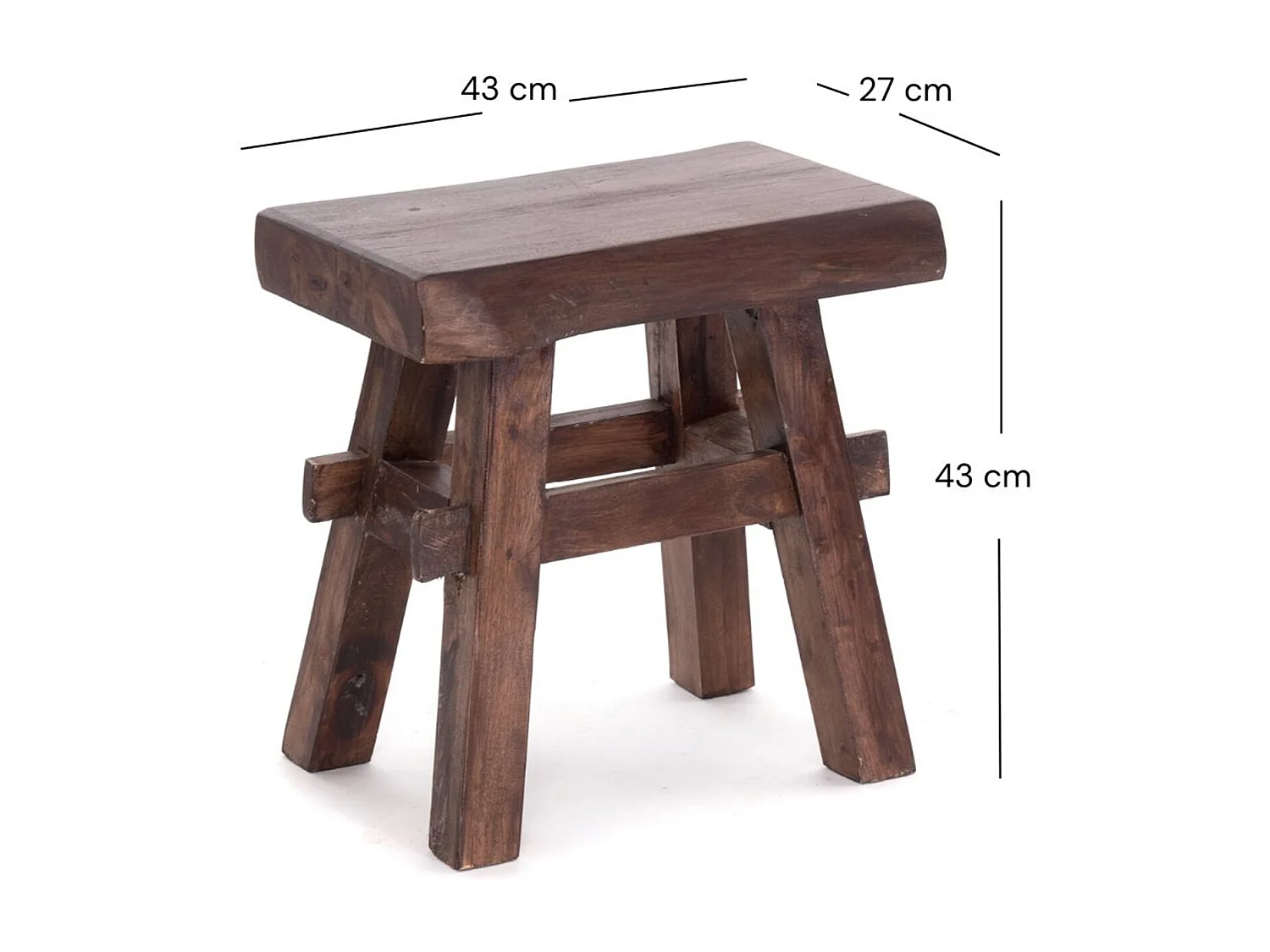 HOCKER VINTAGE 40 Massivholz 03 dunkelbraun