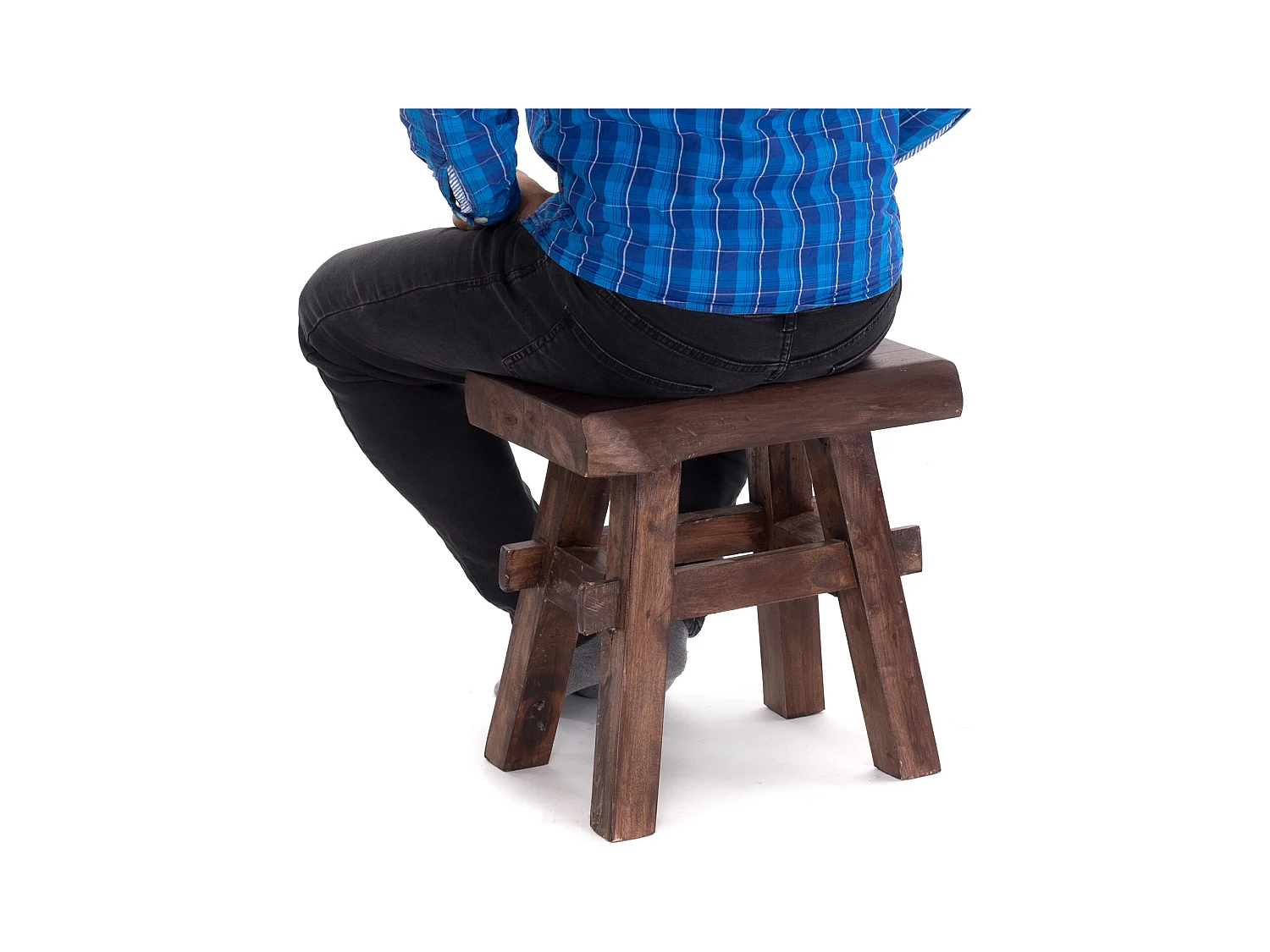 TABOURET VINTAGE 40 Bois massif 03 dunkelbraun