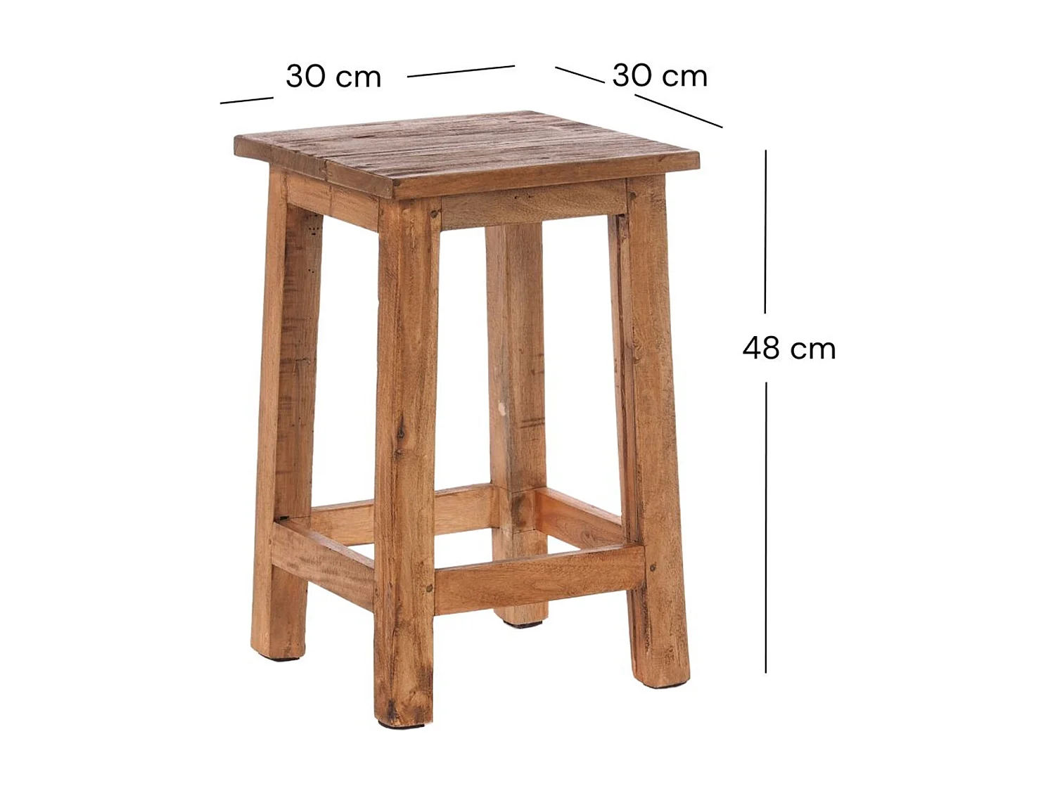 TABOURET MADERO bois de recyclage 01 natur-vintage
