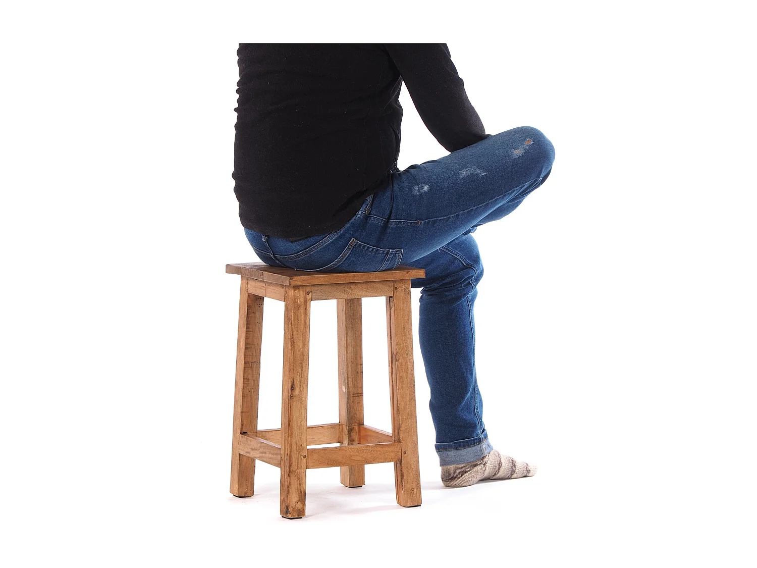 TABOURET MADERO bois de recyclage 01 natur-vintage