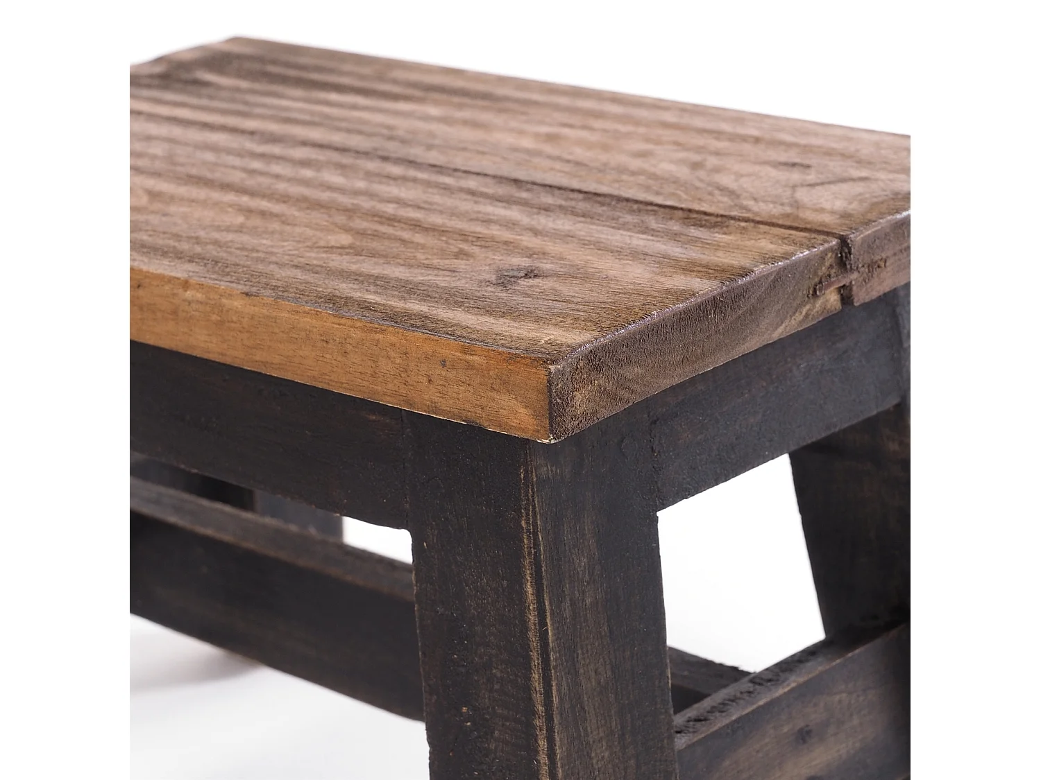 PORTE-FLEURS Monte Bois massif en acajou 04 schwarz-natur