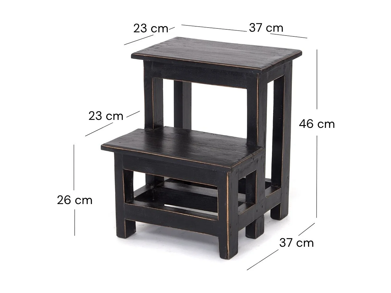 ÉCHELLE DE MARCHE ÉTAPE Recyclage de bois à deux étapes 09 voodoo - schwarz