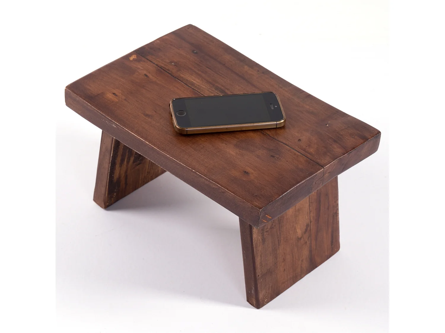 FUSSHOCKER SCHEMEL Recyclingholz massiv 02 hellbraun