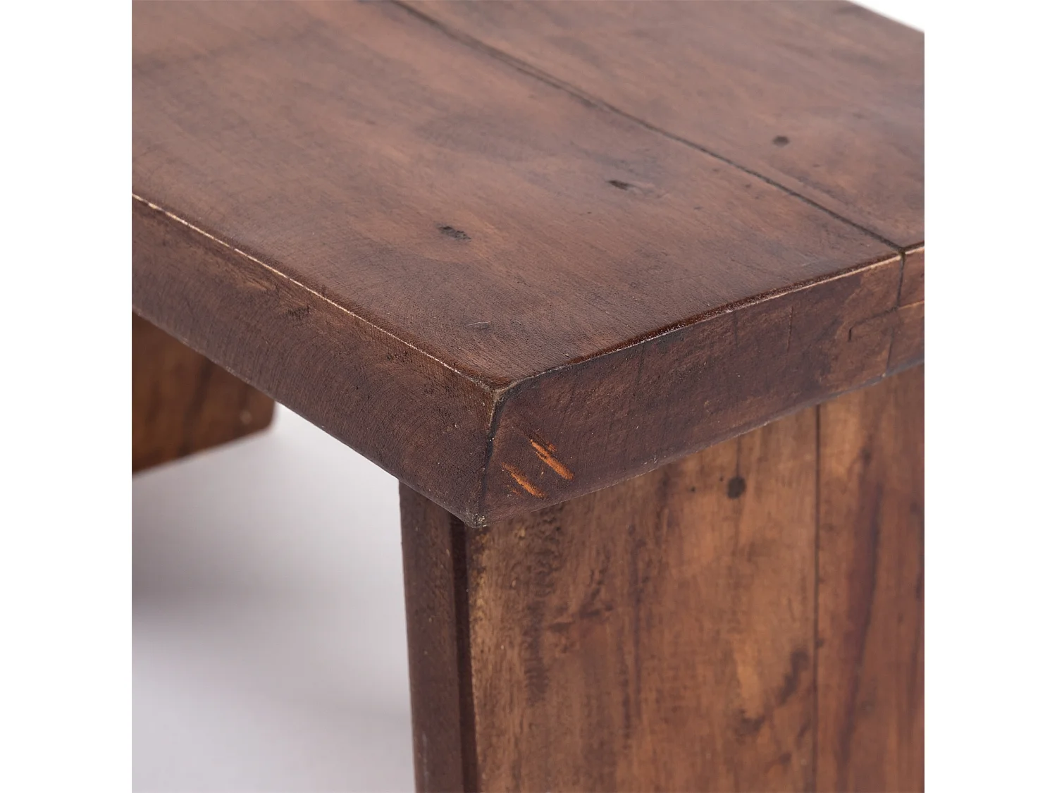 FUSSHOCKER SCHEMEL Recyclingholz massiv 02 hellbraun