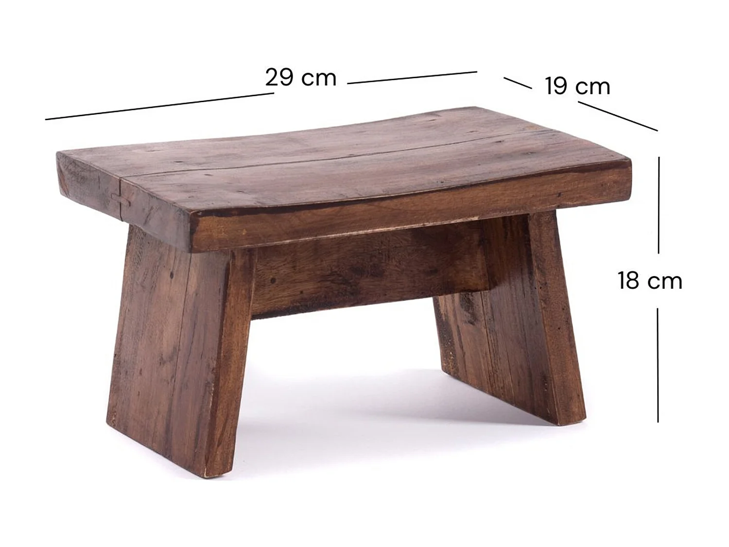FUSSHOCKER SCHEMEL Recyclingholz massiv 02 hellbraun