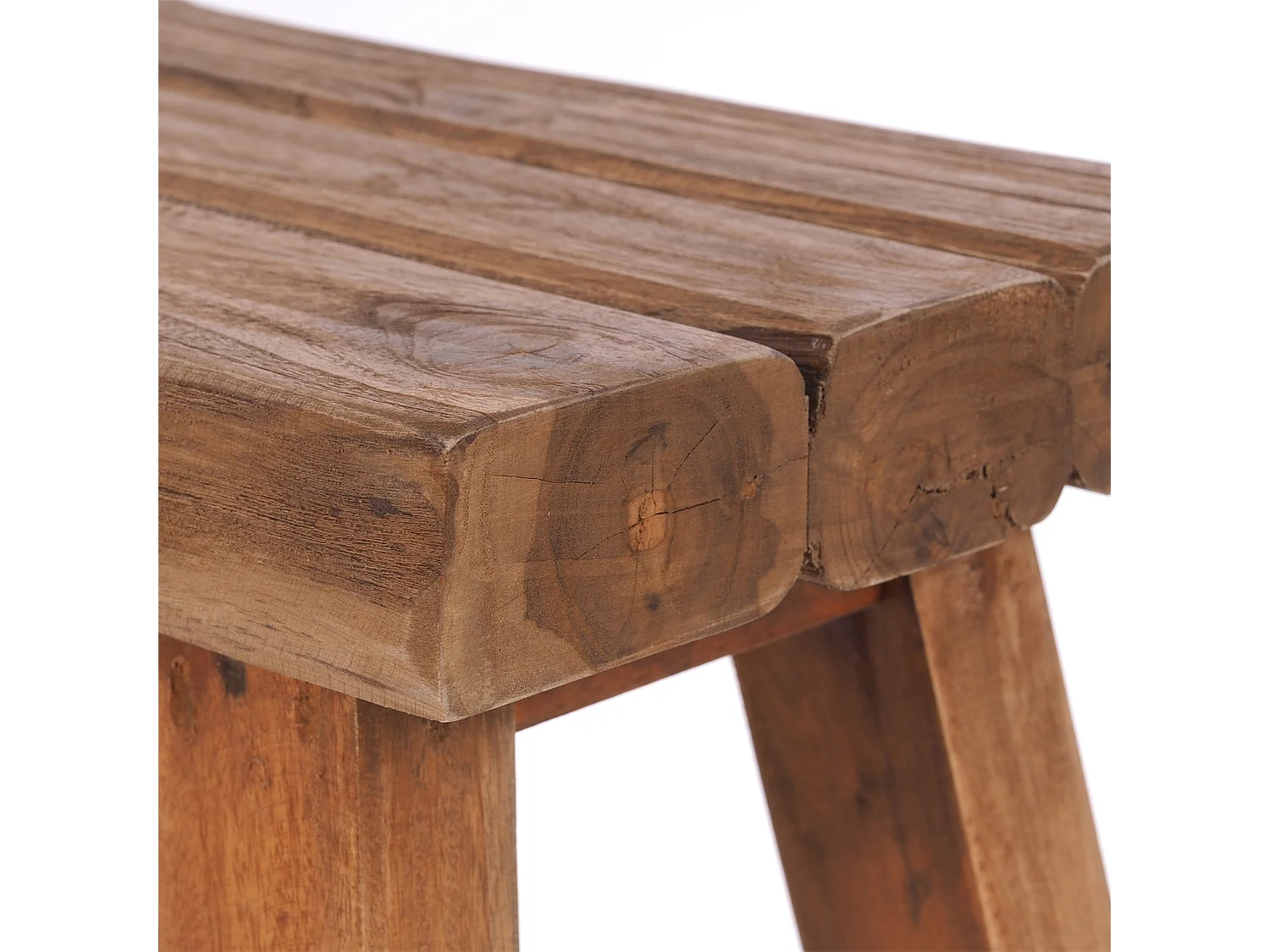 TABOURET Rustique Teck massif 01 natur-vintage