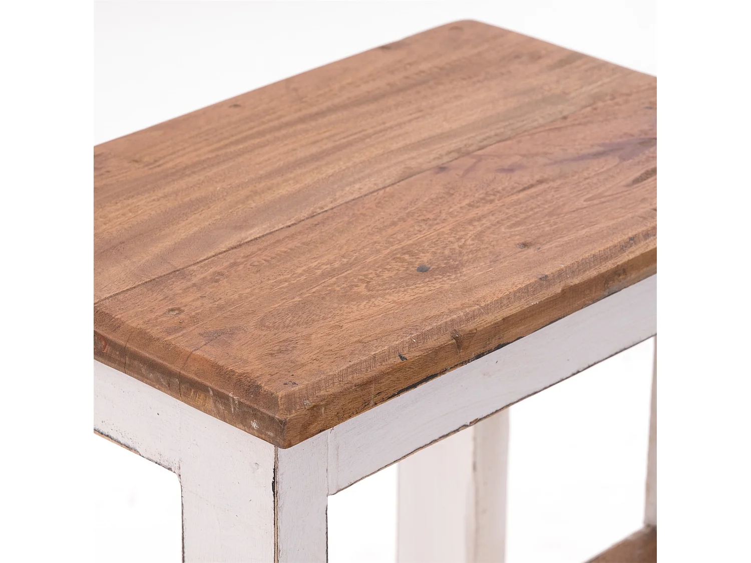 ESCABEAU ÉTAPE Recyclage de bois à deux étapes 06 weiß-landhaus