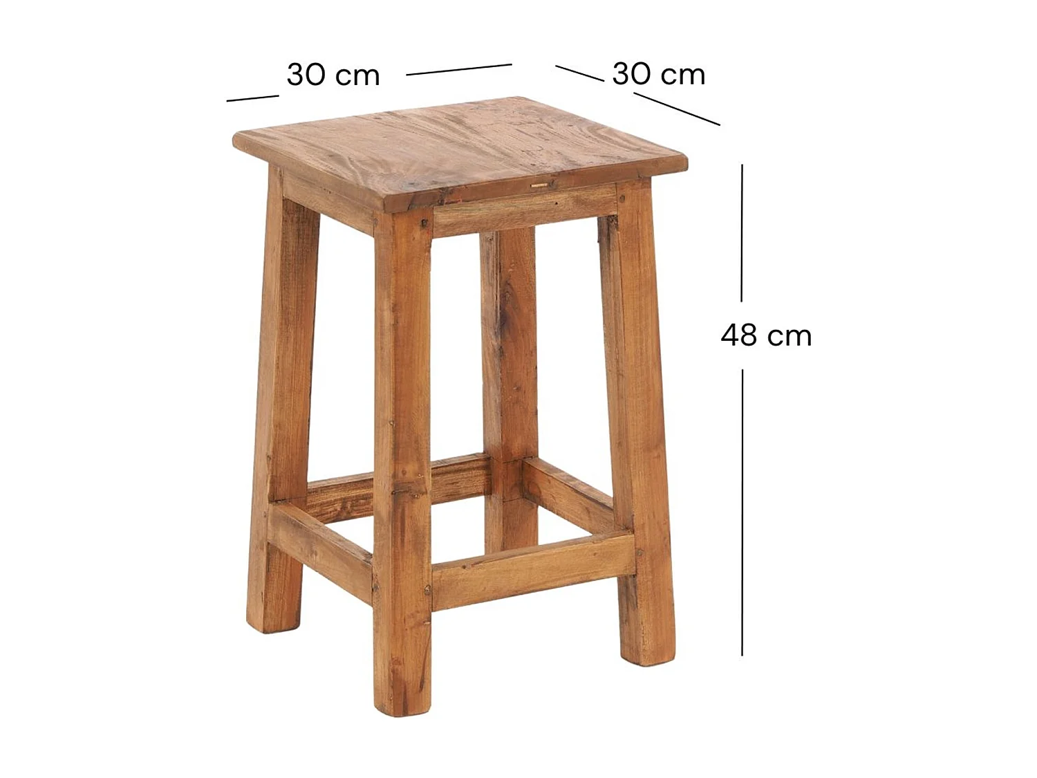 TABOURET MADERO bois de recyclage 08 honigfarben gewachst
