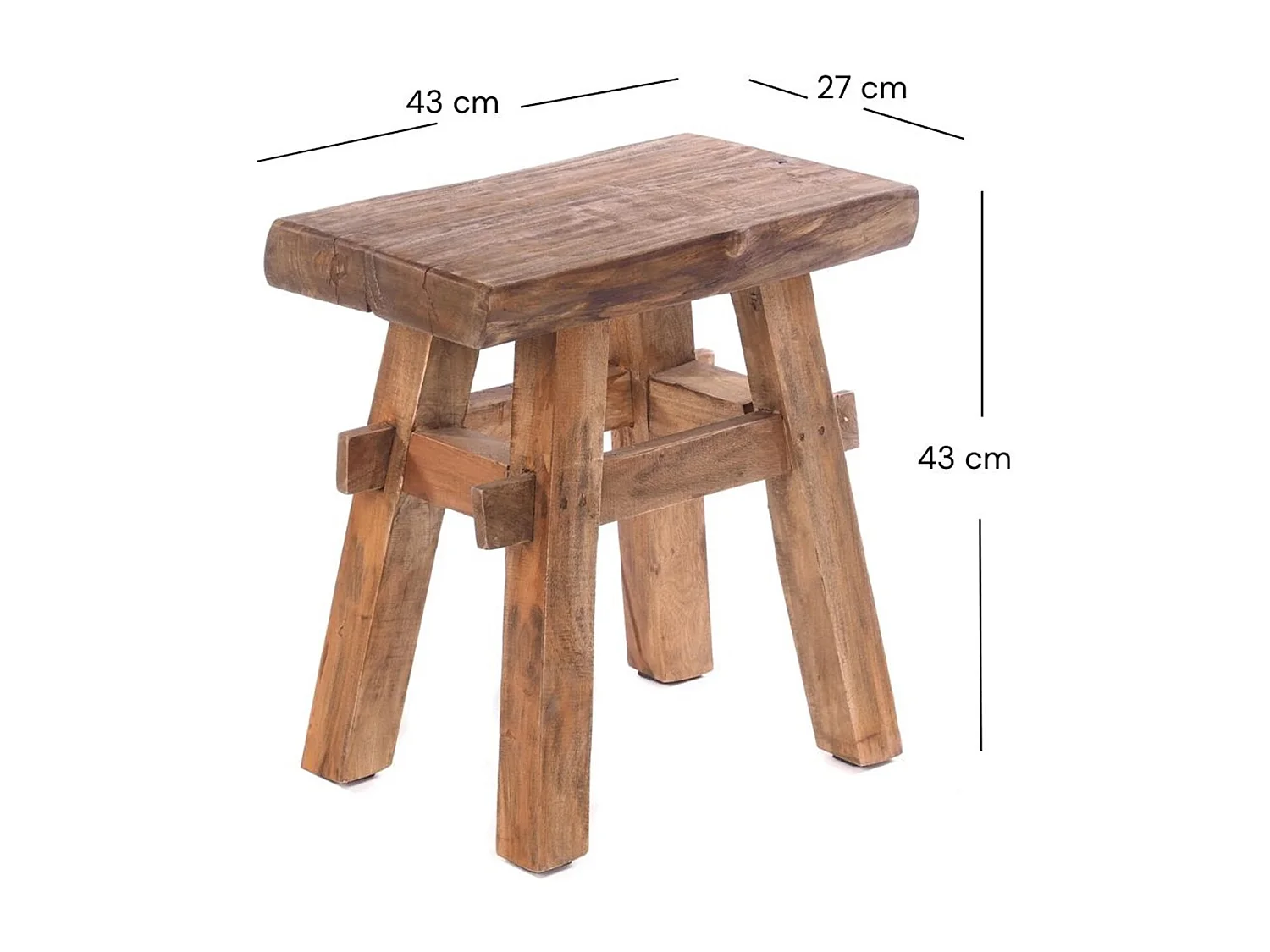 TABOURET VINTAGE 40 Bois massif 01 natur-vintage