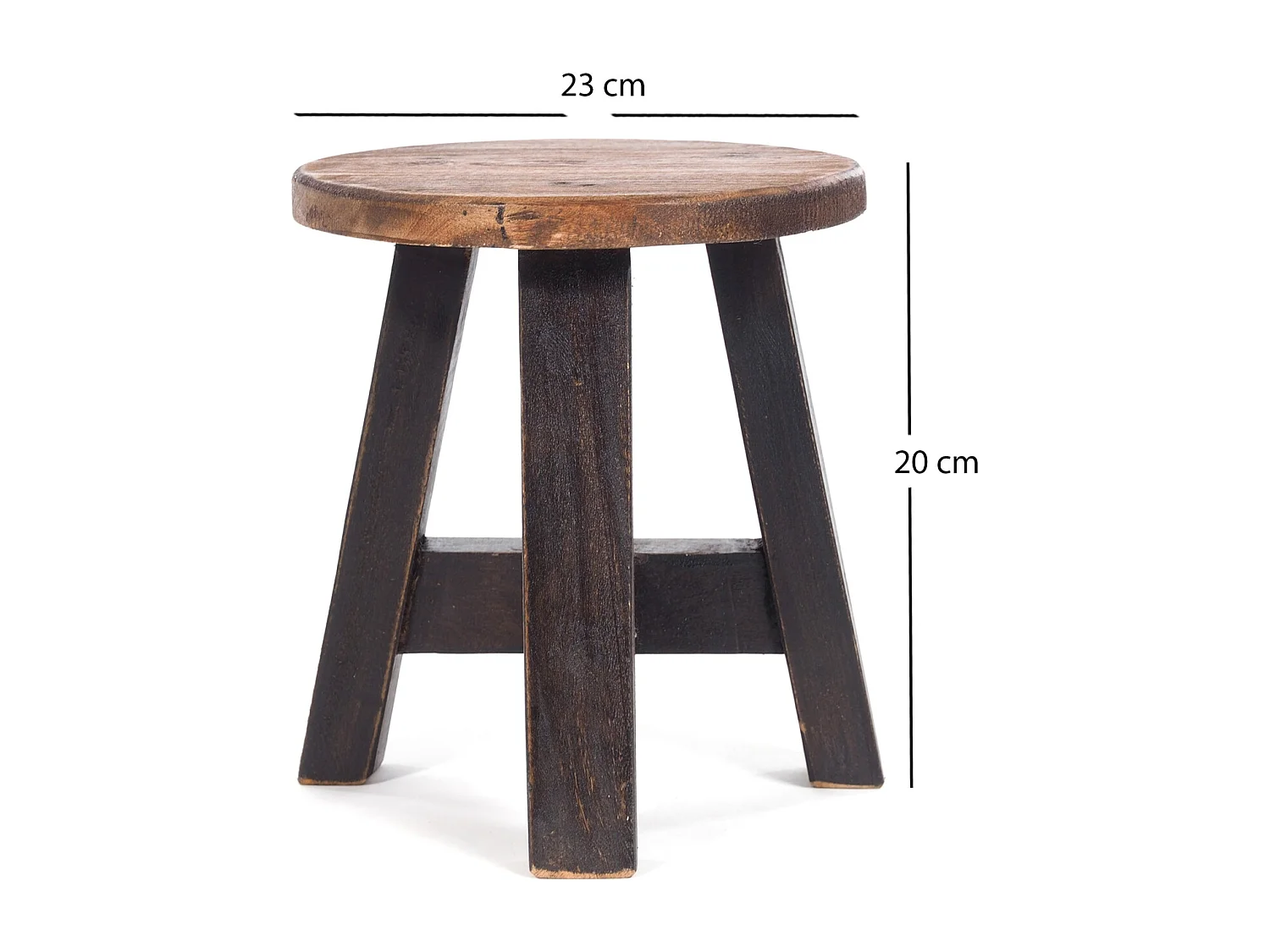 POUFF DE PLANTE Berne Bois massif en acajou 04 schwarz-natur