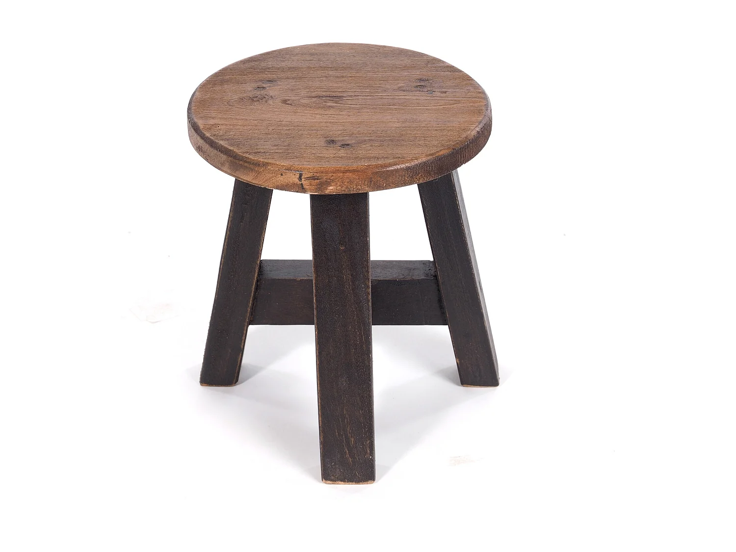 POUFF DE PLANTE Berne Bois massif en acajou 04 schwarz-natur