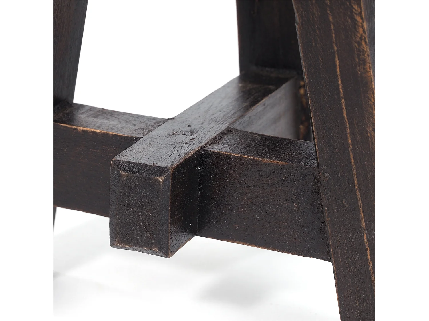 POUFF DE PLANTE Berne Bois massif en acajou 04 schwarz-natur