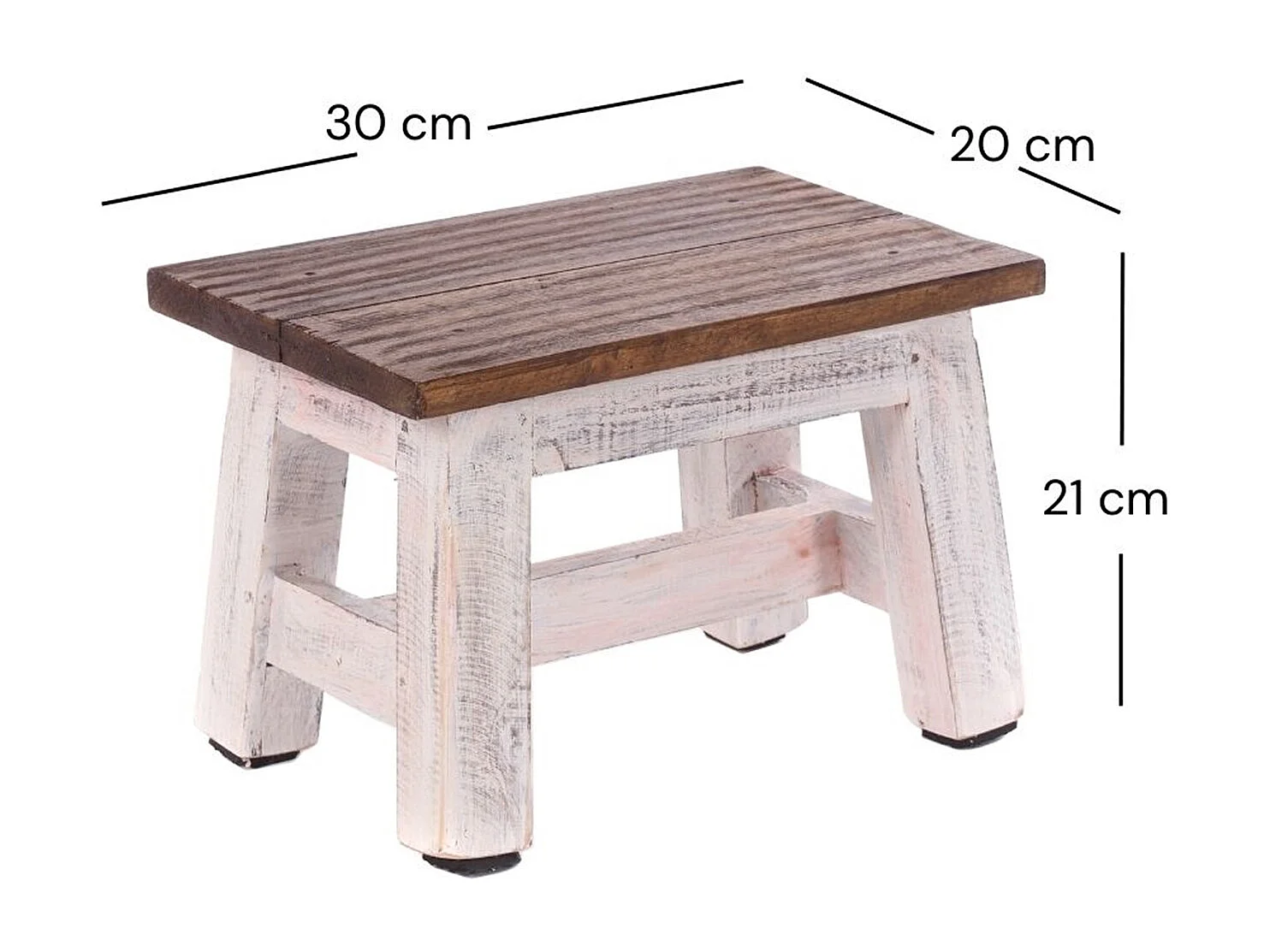 PORTE-FLEURS Monte Bois massif en acajou 05 weiß-natur