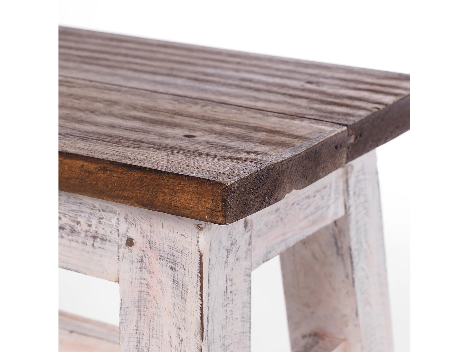 PORTE-FLEURS Monte Bois massif en acajou 05 weiß-natur