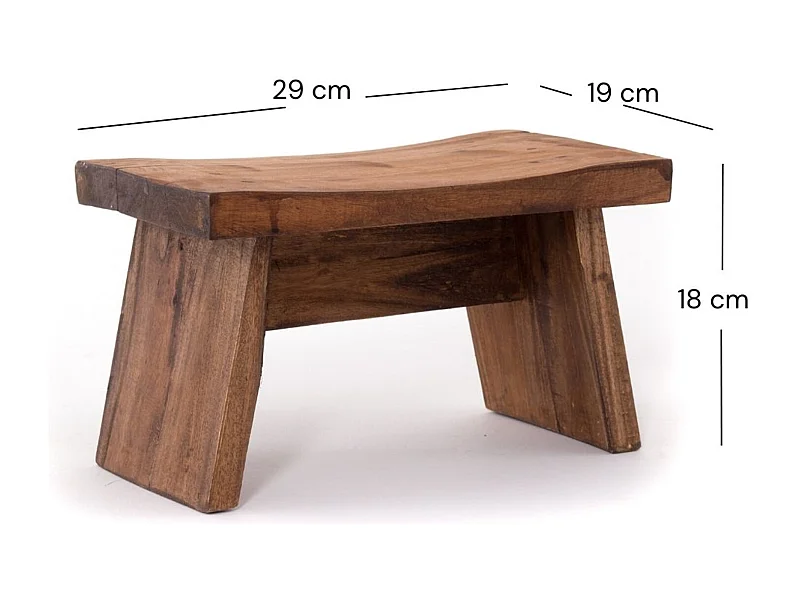 FUSSHOCKER SCHEMEL Recyclingholz massiv 08 honigfarben gewachst