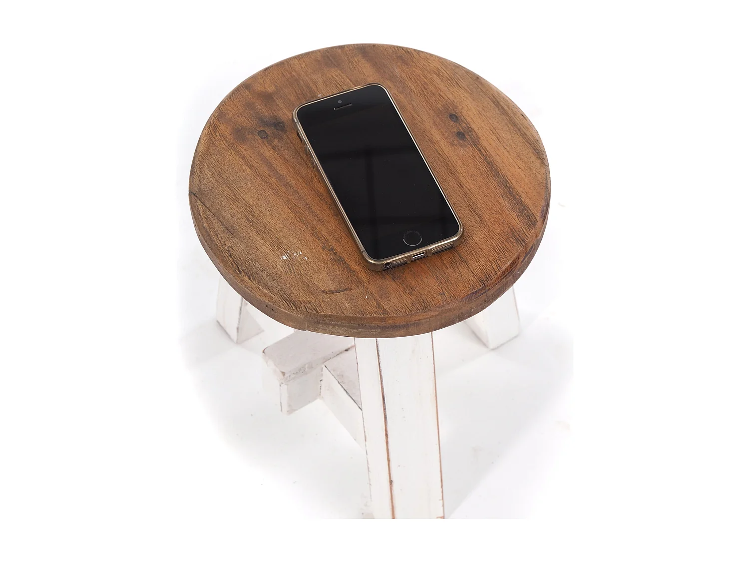 POUFF DE PLANTE Berne Bois massif en acajou 06 weiß-landhaus