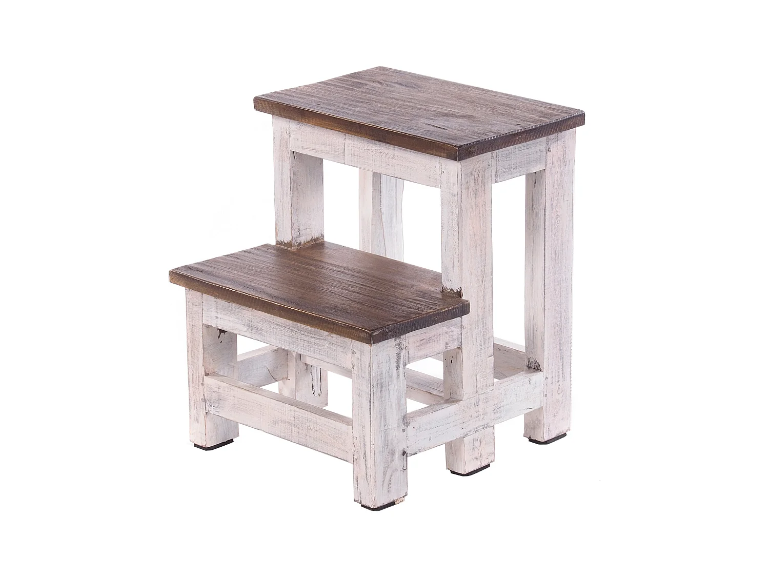 ESCABEAU ÉTAPE Recyclage de bois à deux étapes 05 weiß-natur