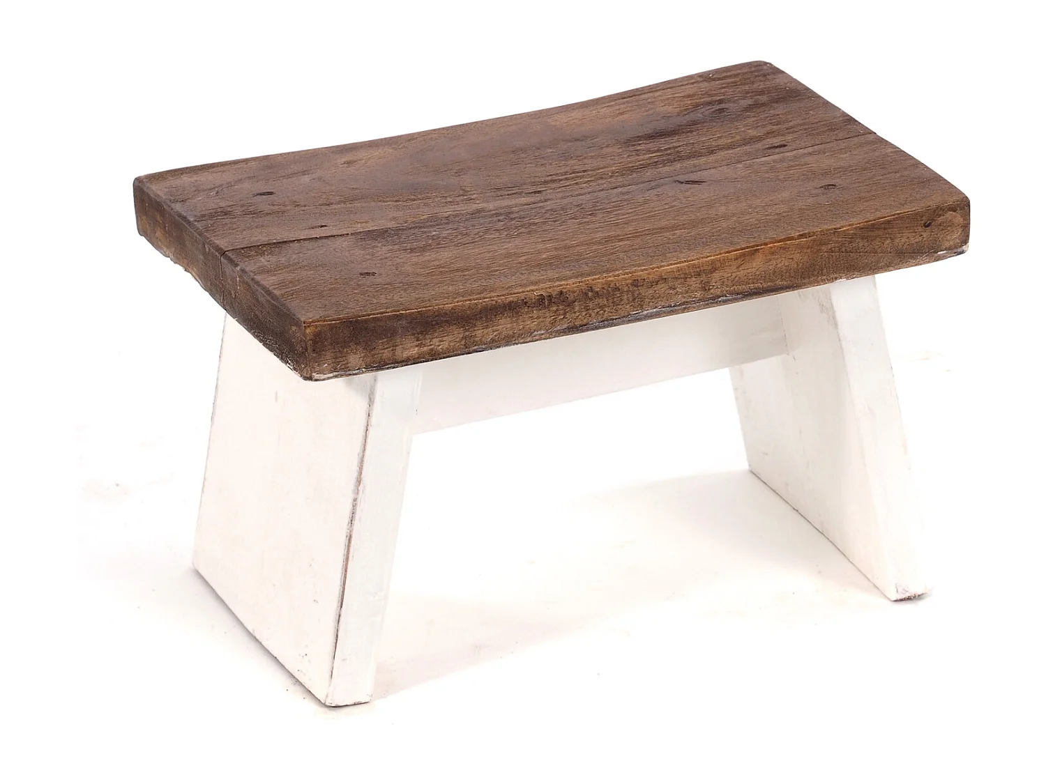 FUSSHOCKER SCHEMEL Bois de recyclage massif 06 weiß-landhaus