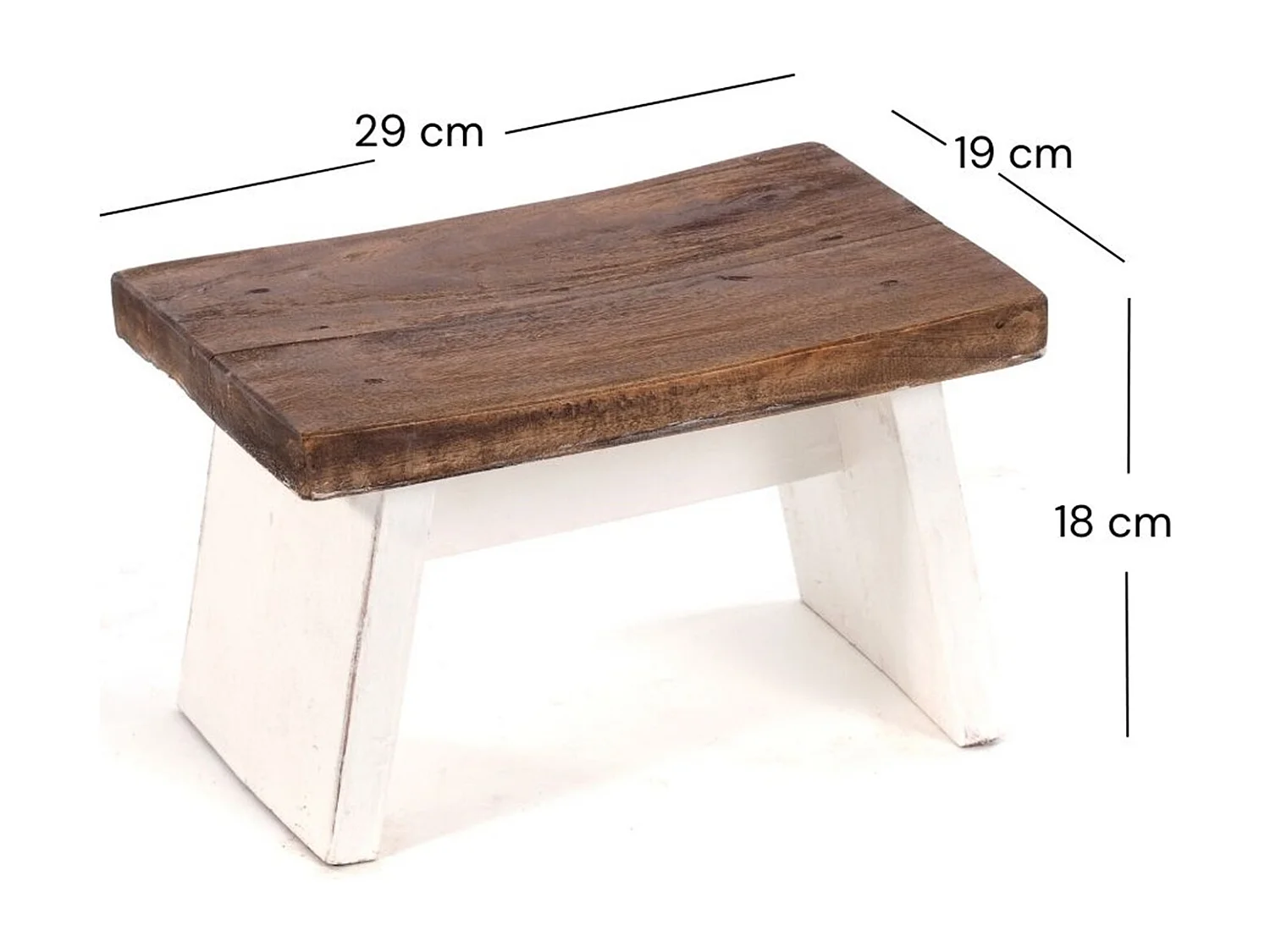 FUSSHOCKER SCHEMEL Bois de recyclage massif 06 weiß-landhaus