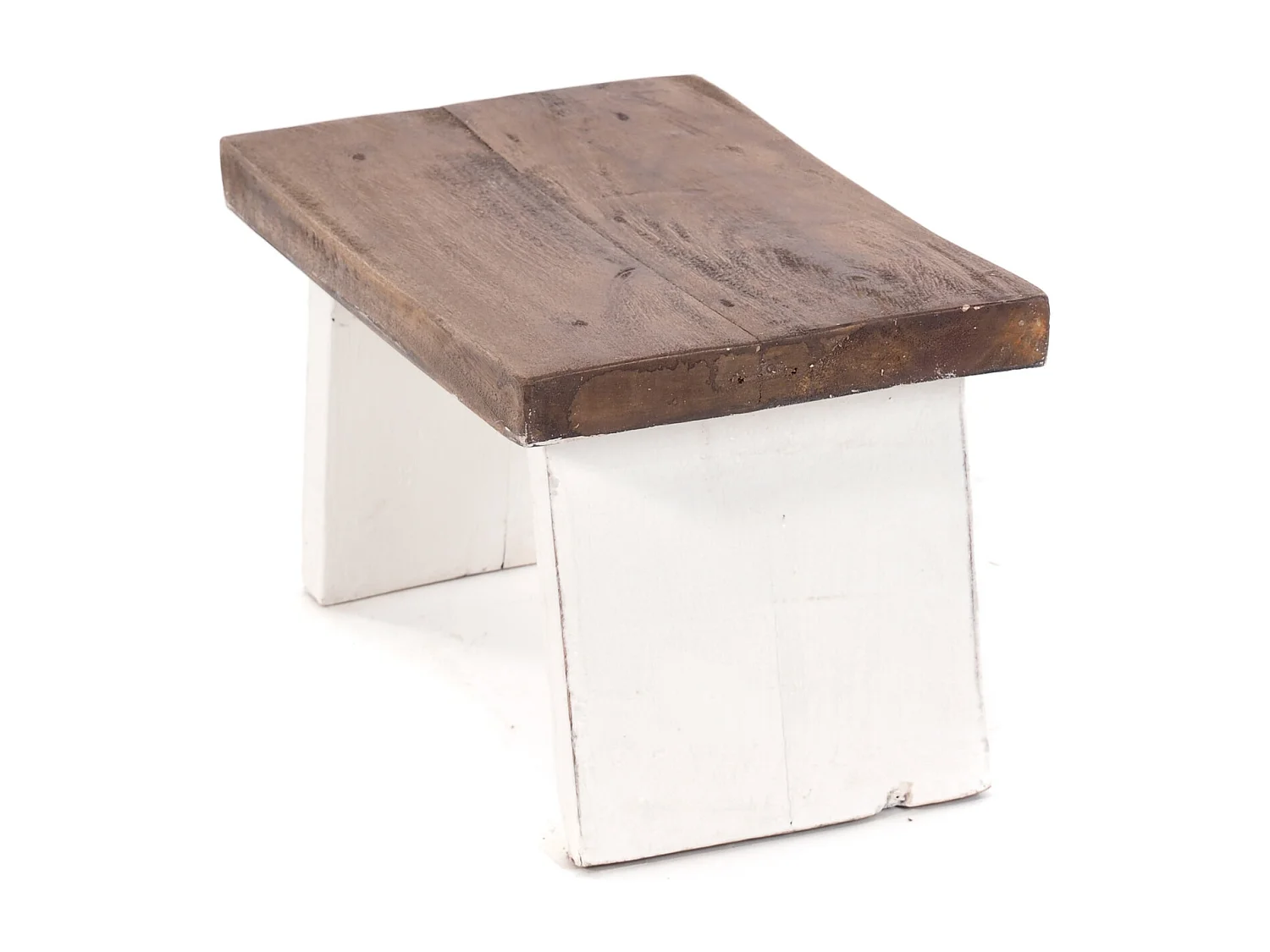 FUSSHOCKER SCHEMEL Bois de recyclage massif 06 weiß-landhaus