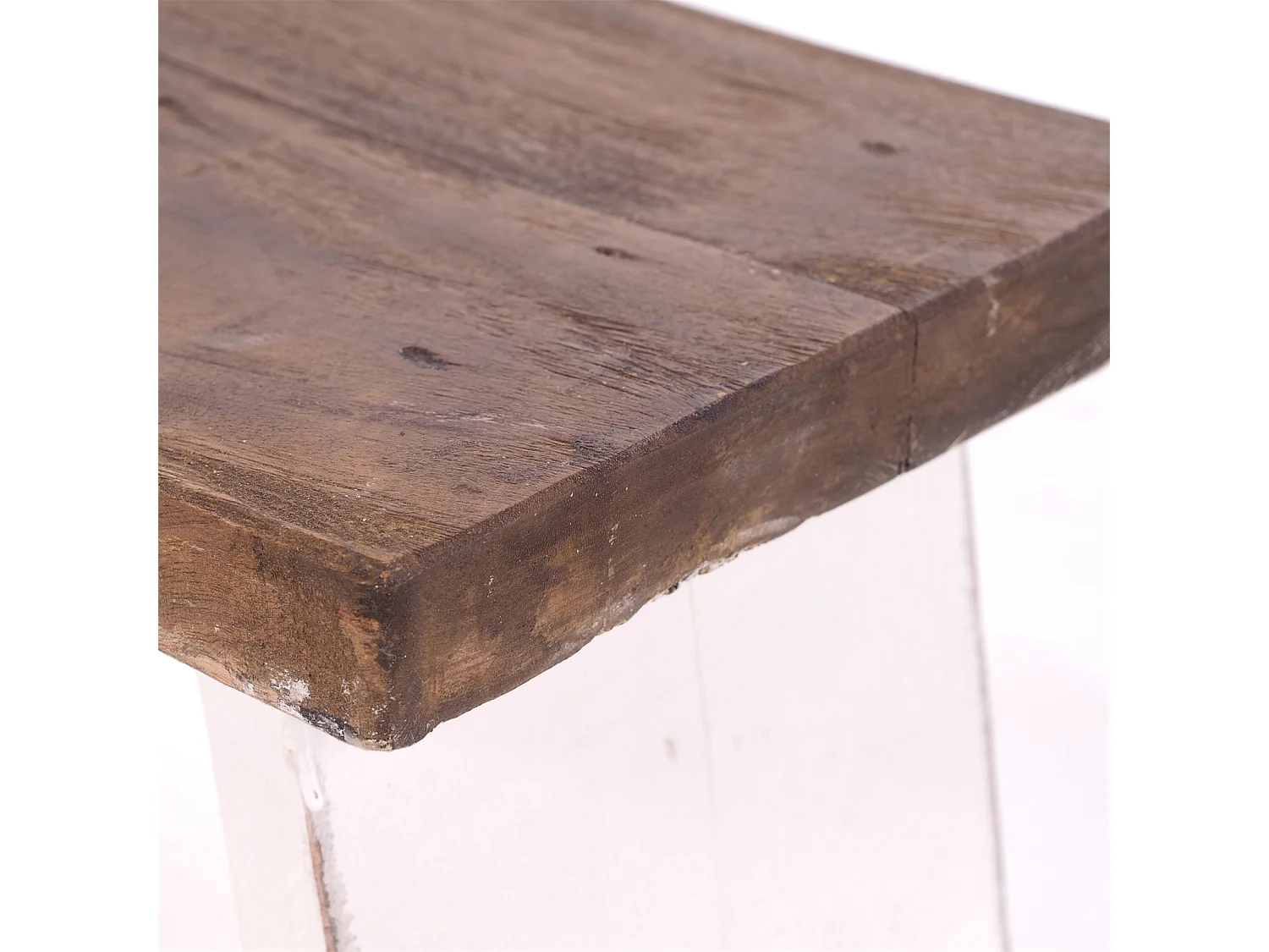 FUSSHOCKER SCHEMEL Bois de recyclage massif 06 weiß-landhaus