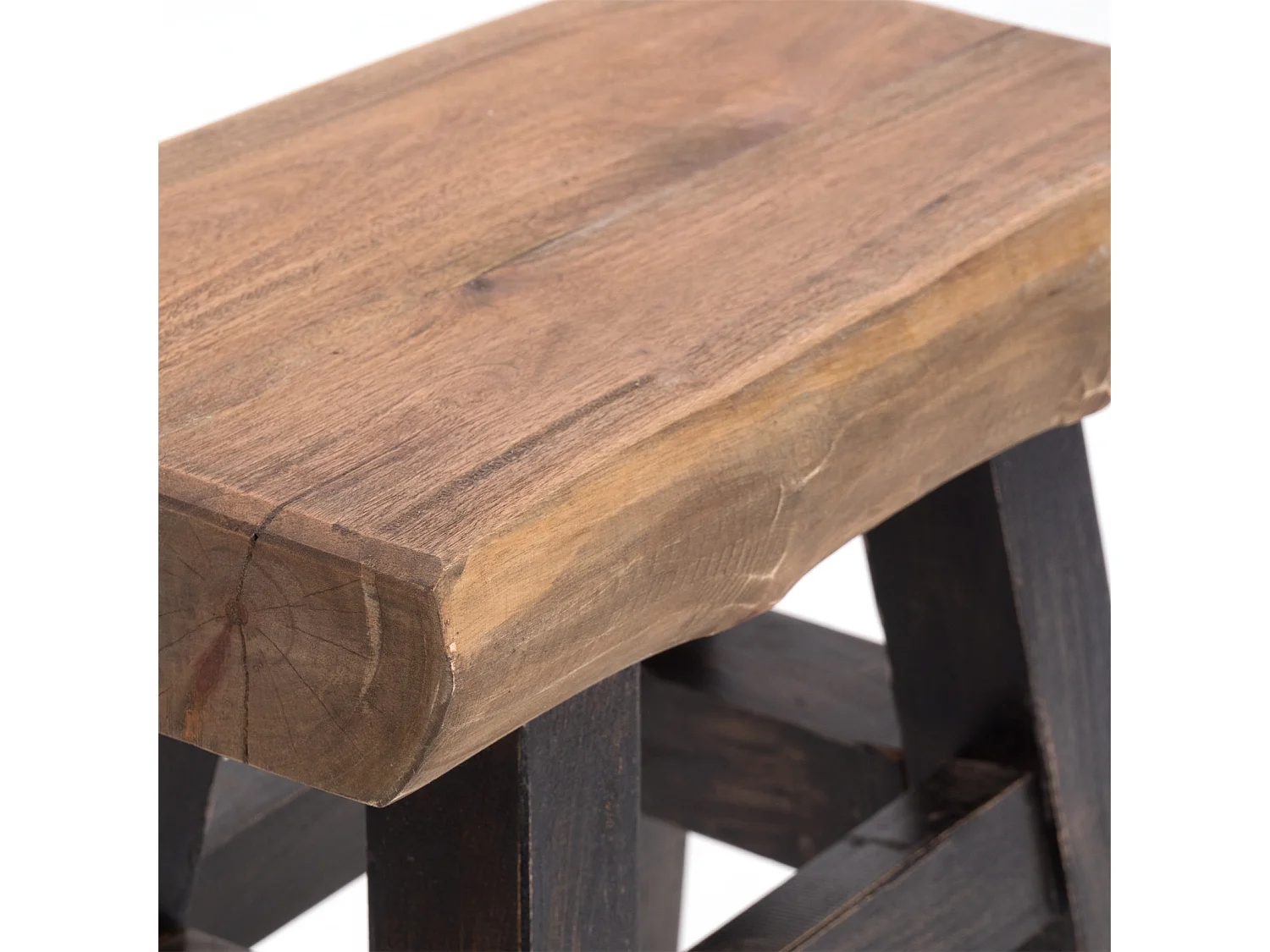 HOCKER VINTAGE 40 Massivholz 04 schwarz-natur