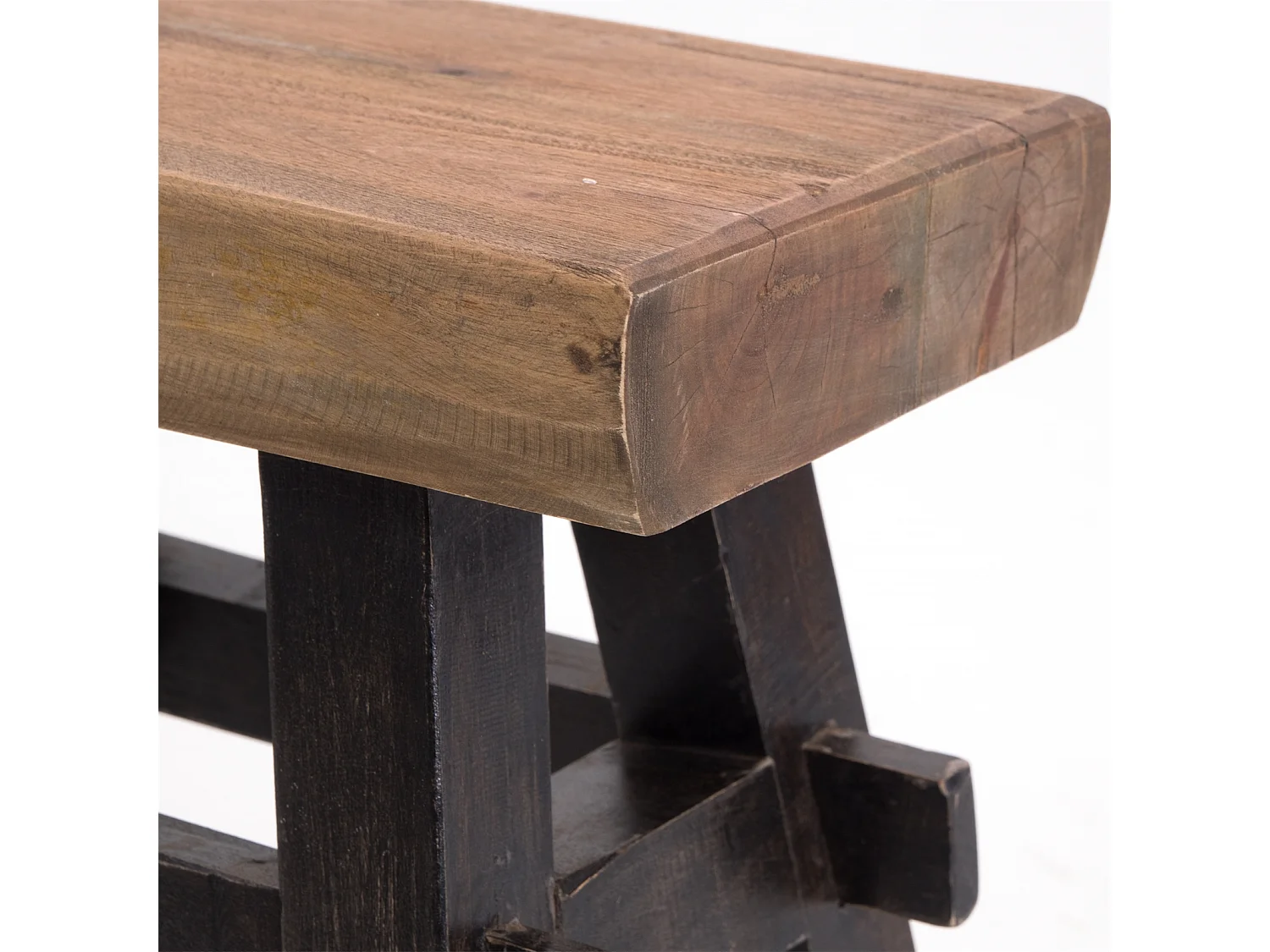 TABOURET VINTAGE 40 Bois massif 04 schwarz-natur