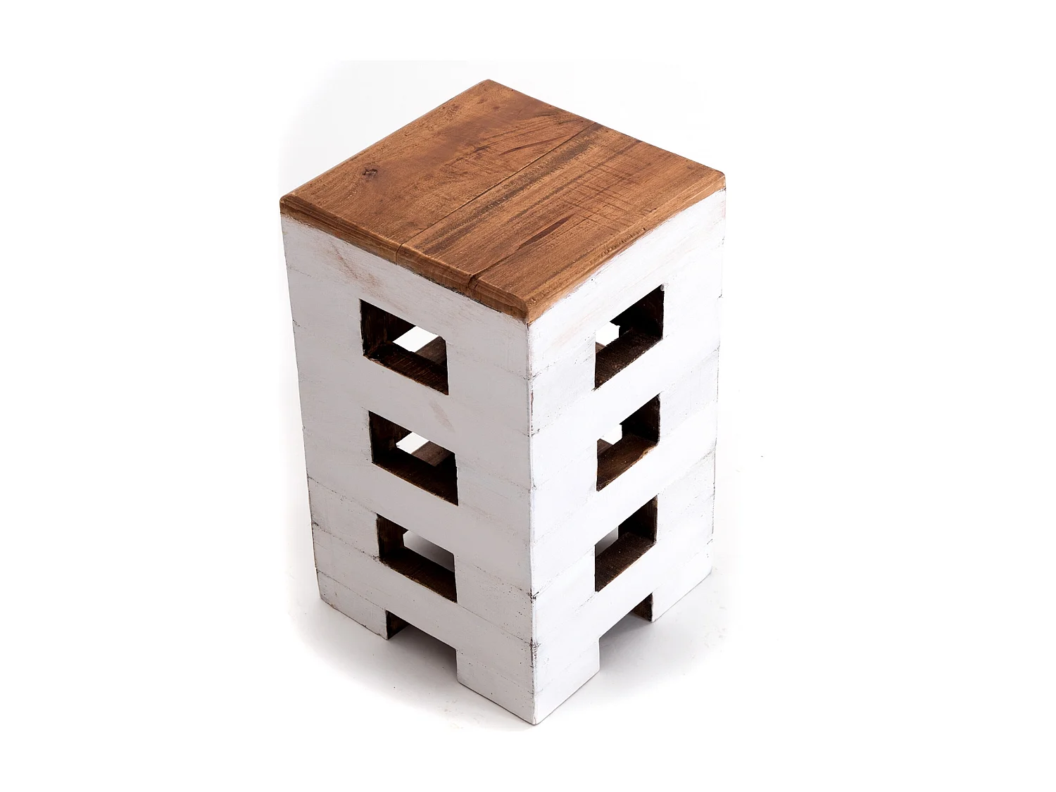 TABOURET BRIQUE 48 Bois massif en acajou 06 weiß-landhaus