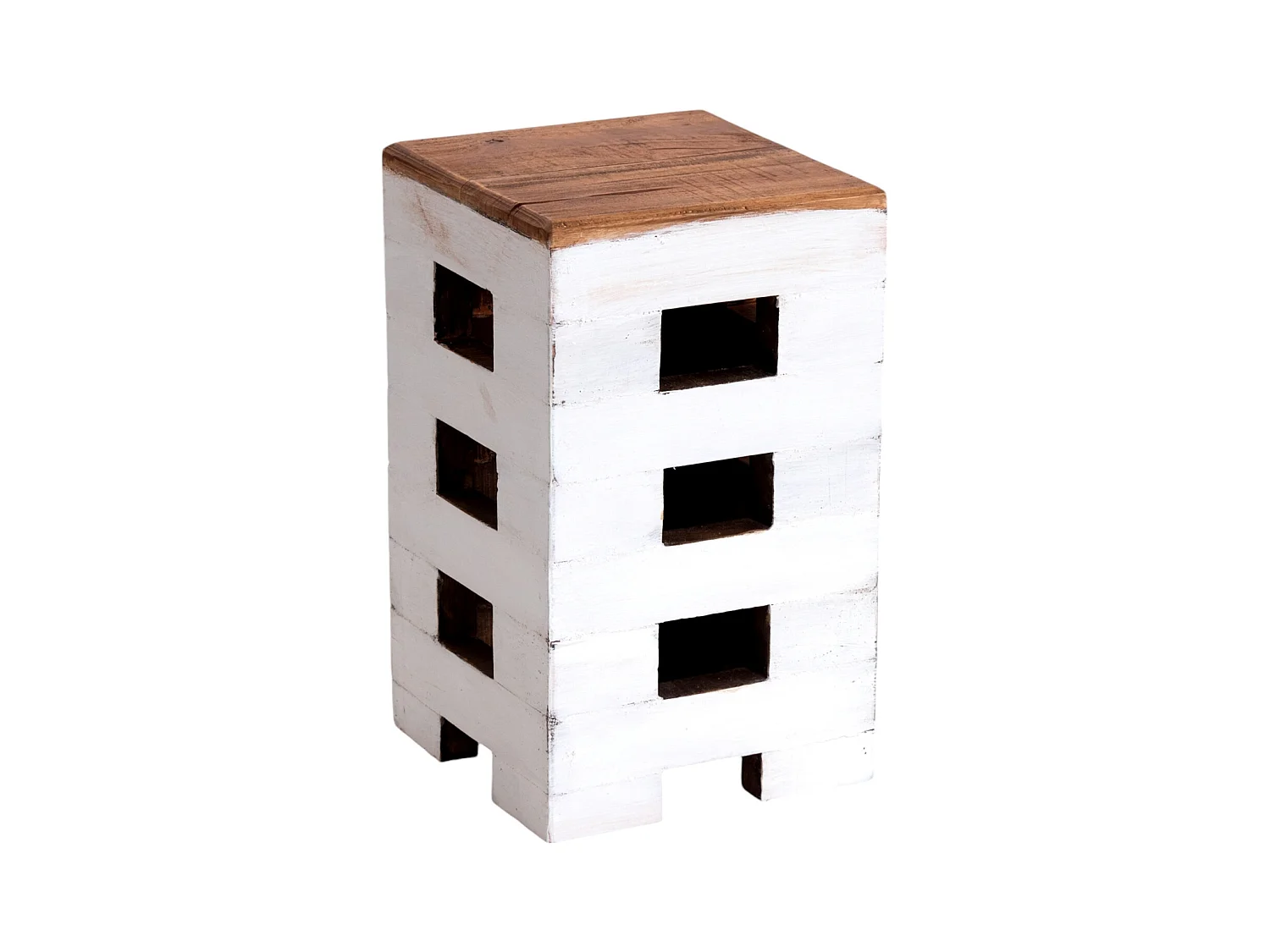 TABOURET BRIQUE 48 Bois massif en acajou 06 weiß-landhaus