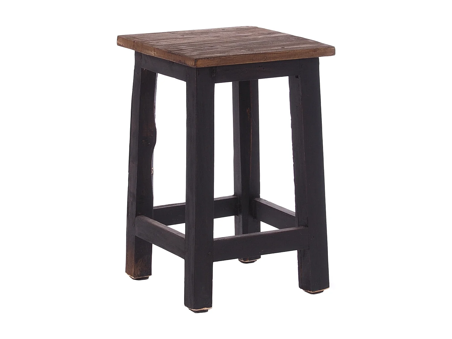 TABOURET MADERO bois de recyclage 04 schwarz-natur