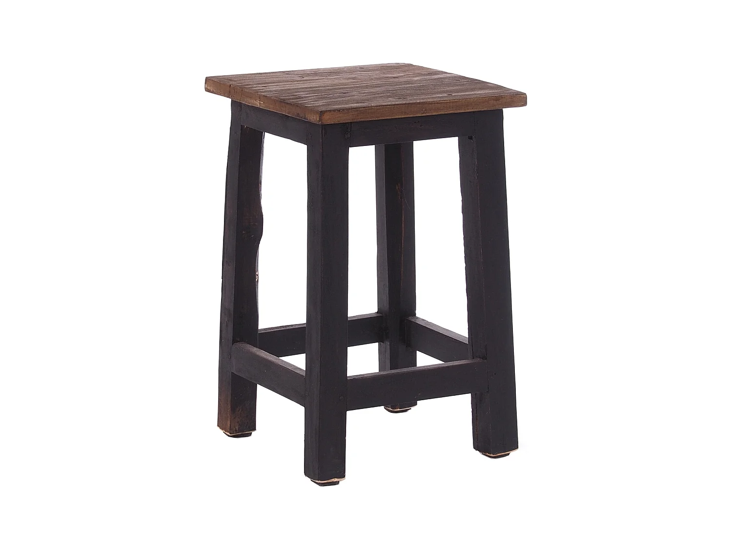 TABOURET MADERO bois de recyclage 04 schwarz-natur