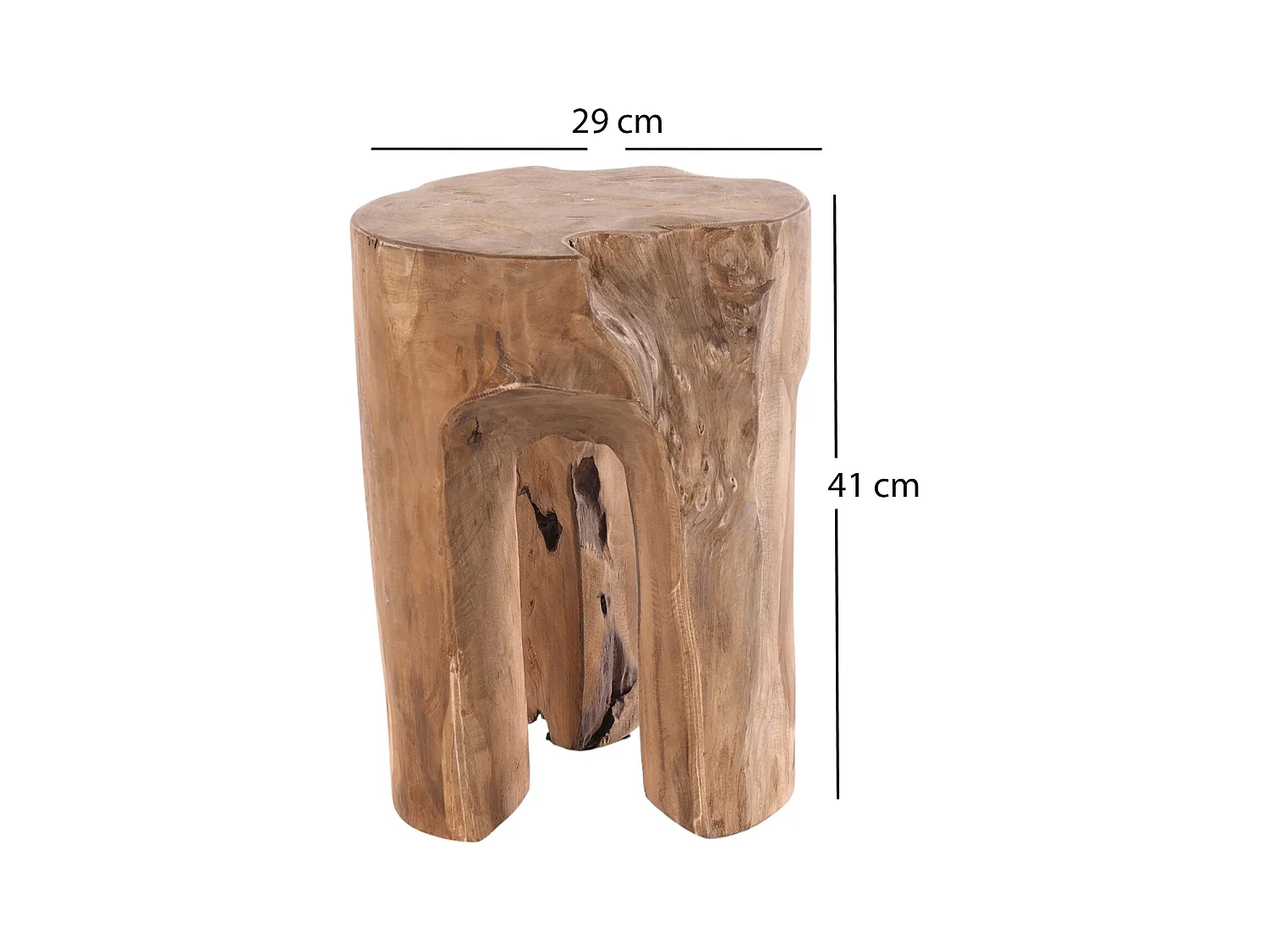 TABOURET LOG Bois de racine massif couleurs naturelles