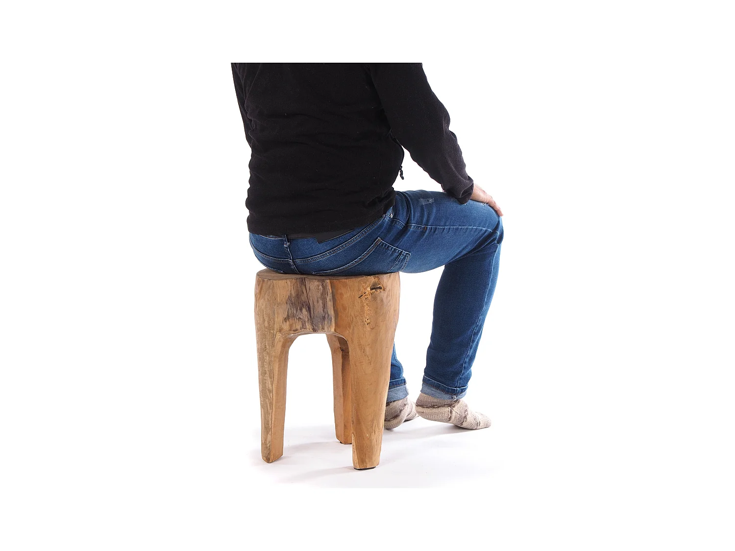 TABOURET LOG Bois de racine massif couleurs naturelles