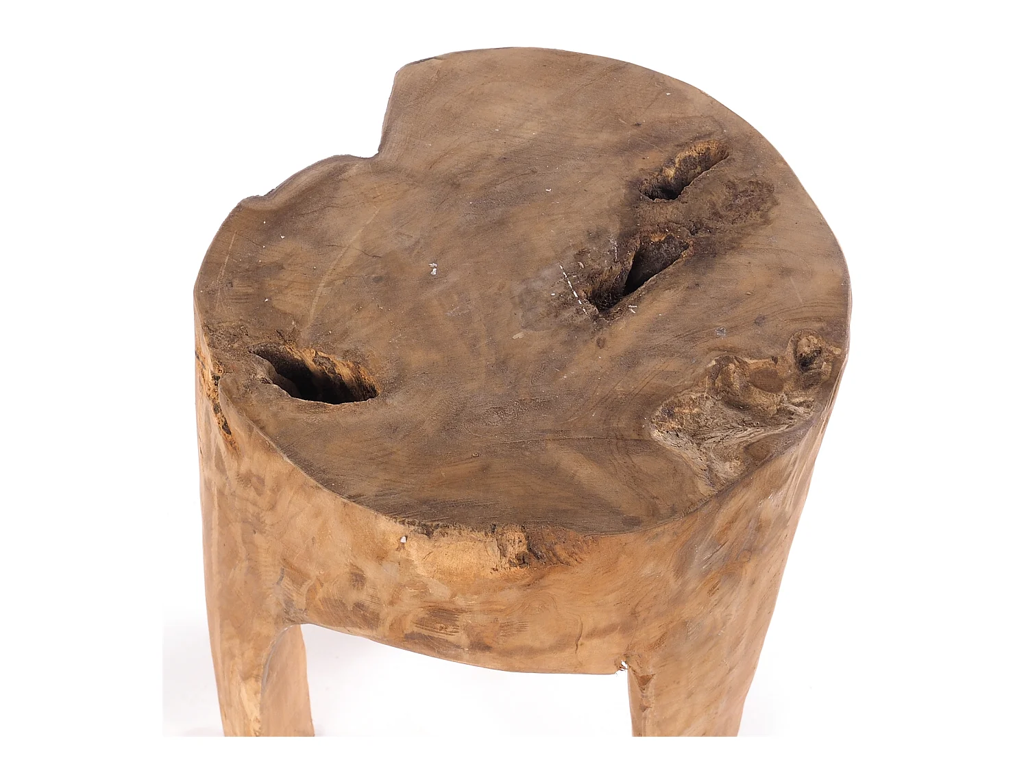 TABOURET LOG Bois de racine massif couleurs naturelles