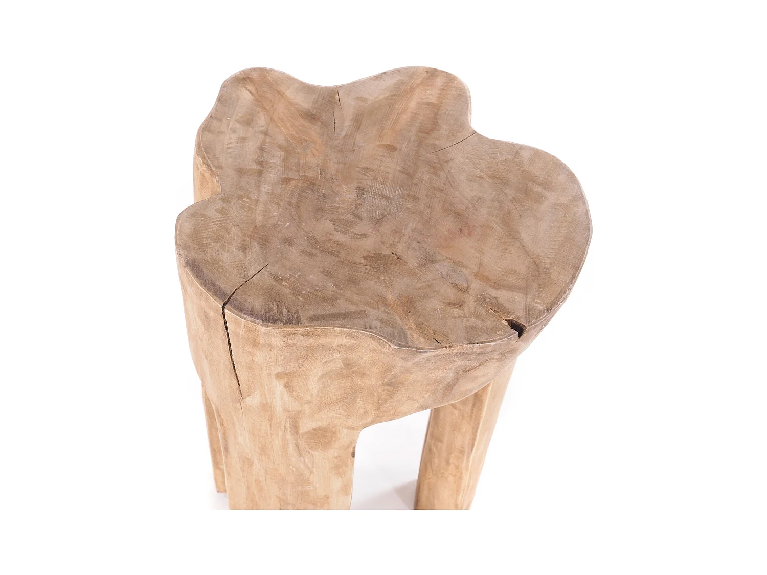 TABOURET LOG Bois de racine massif couleurs naturelles