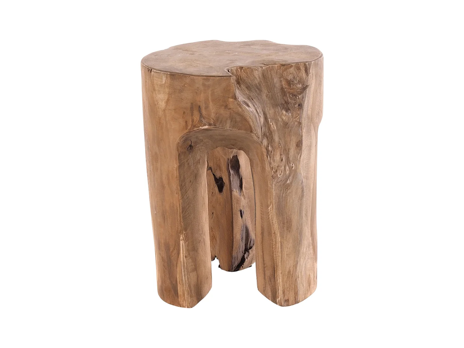 TABOURET LOG Bois de racine massif couleurs naturelles