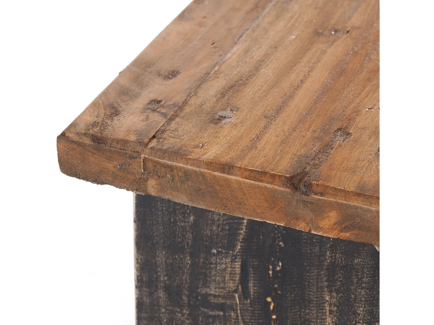 FUSSHOCKER SCHEMEL Bois de recyclage massif 04 schwarz-natur