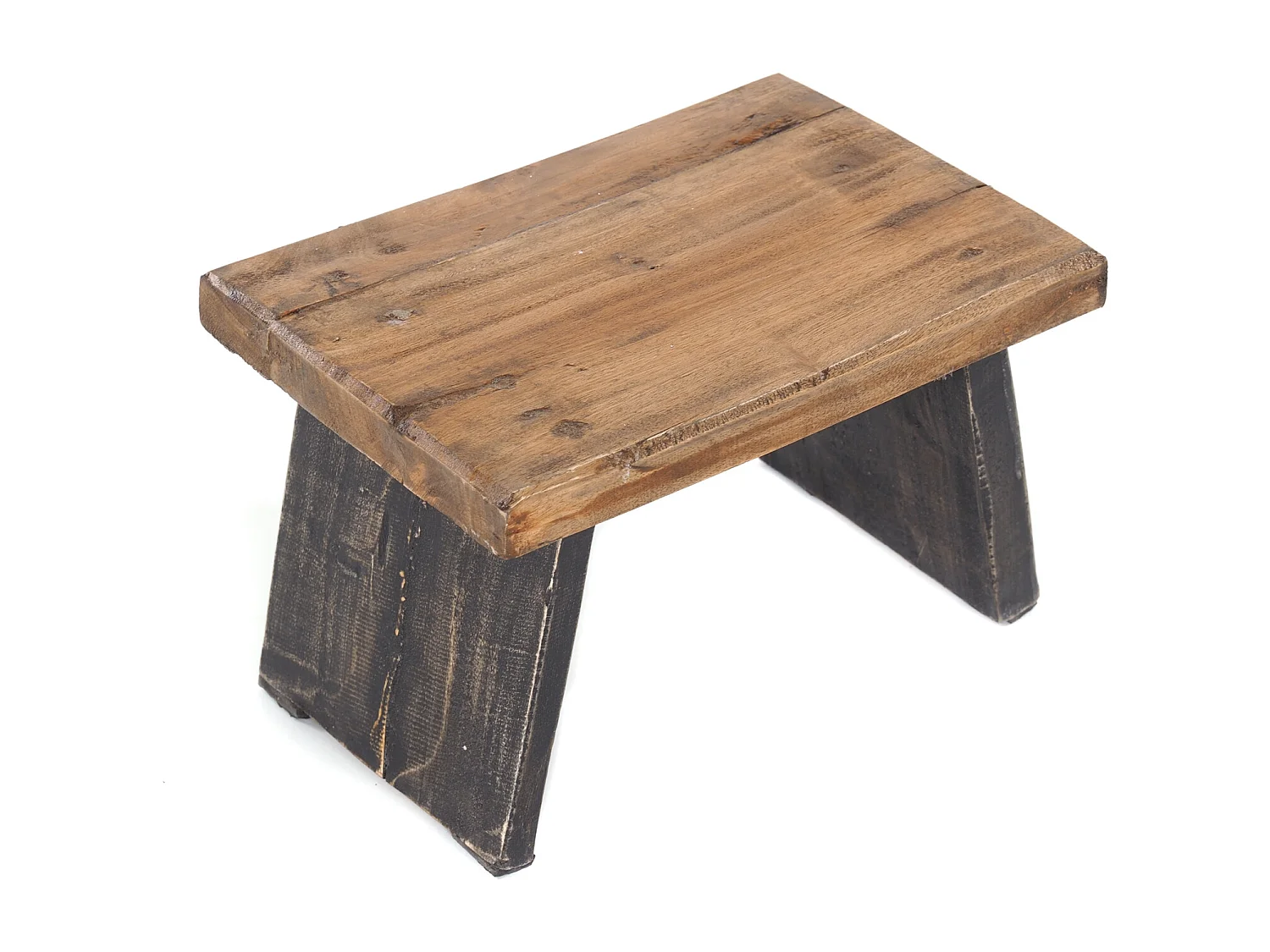 FUSSHOCKER SCHEMEL Bois de recyclage massif 04 schwarz-natur