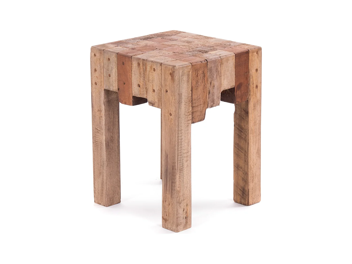 TABOURET NATURE Bois de recyclage massif 01 natur-vintage