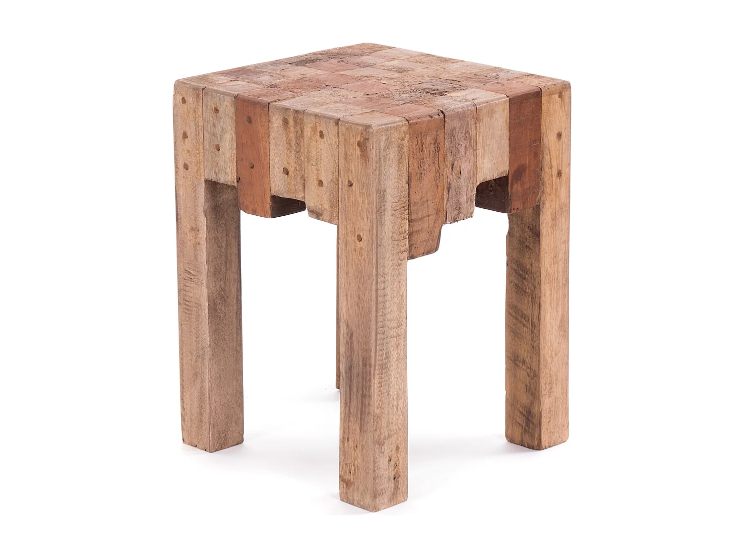 TABOURET NATURE Bois de recyclage massif 01 natur-vintage