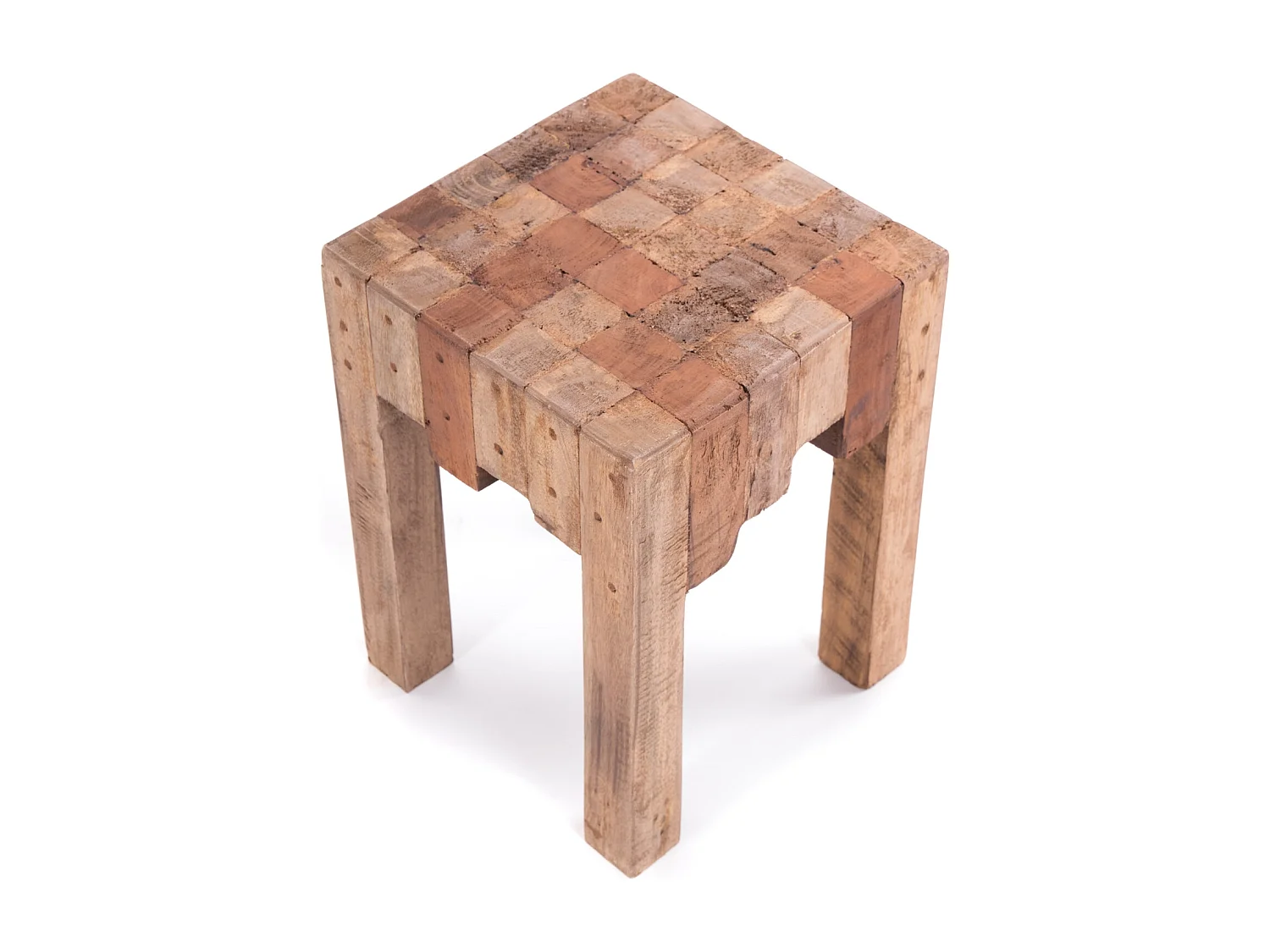 TABOURET NATURE Bois de recyclage massif 01 natur-vintage