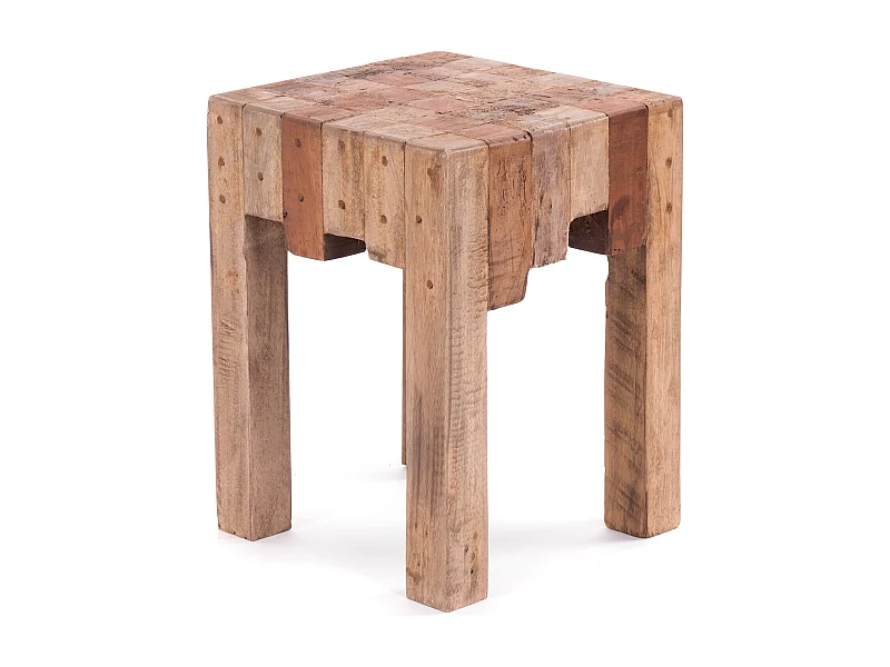 TABOURET NATURE Bois de recyclage massif 01 natur-vintage