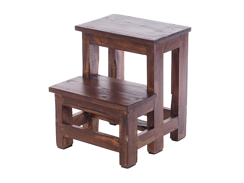 TRITTLEITER STEP Recyclingholz zweistufig  03 dunkelbraun