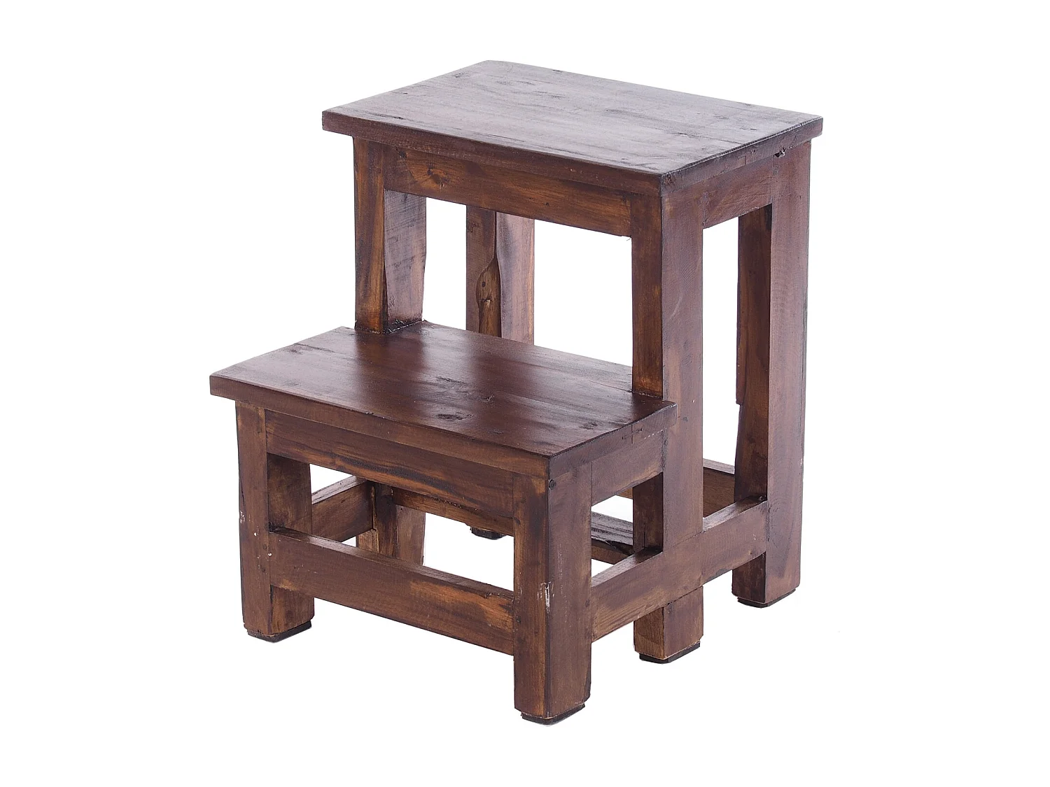 ESCABEAU ÉTAPE Recyclage de bois à deux étapes 03 dunkelbraun